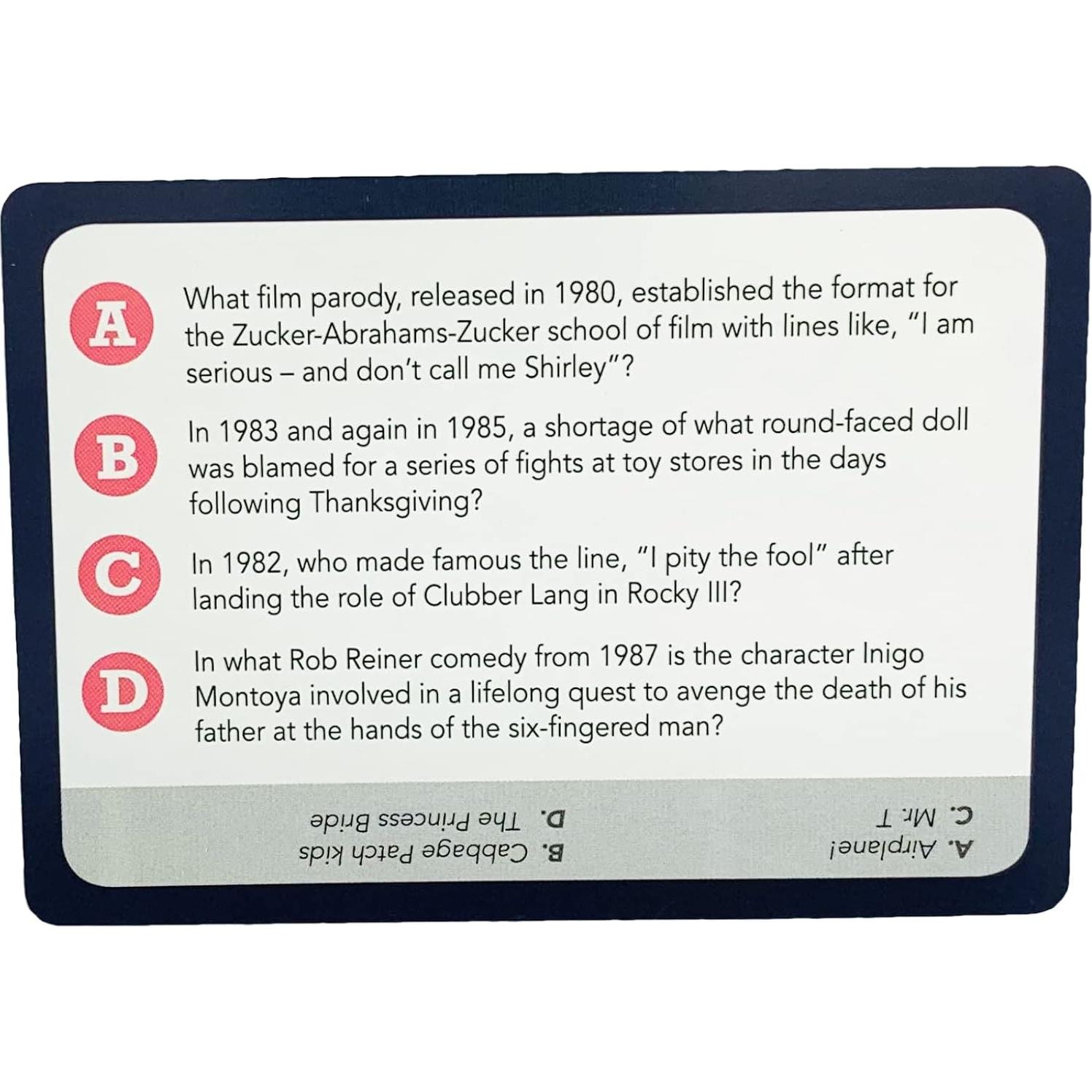 Juego de trivia Tienes que saber los años 80 - 500 preguntas