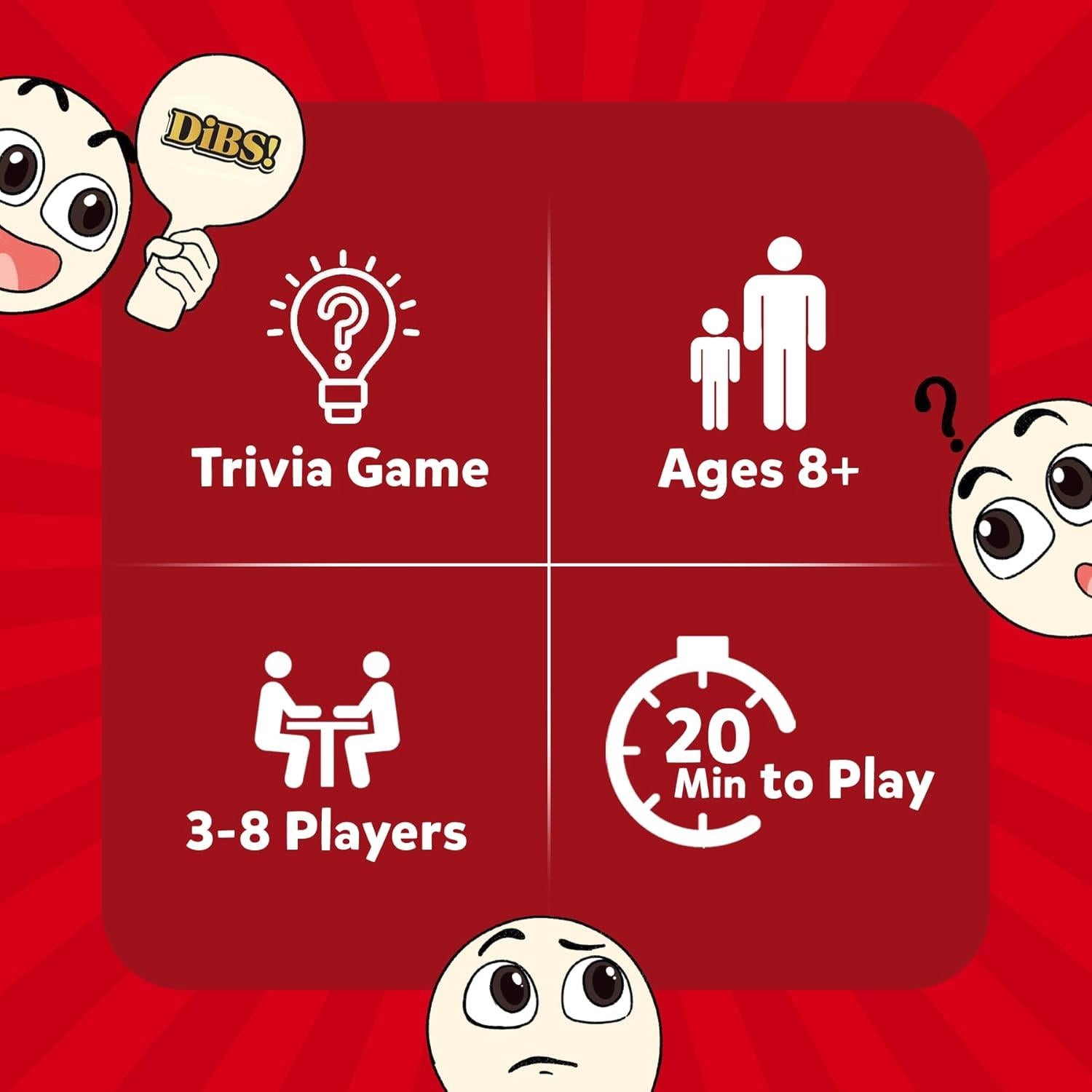 Juego de Cartas Skillmatics DIBS - Trivia Rápido Familiar