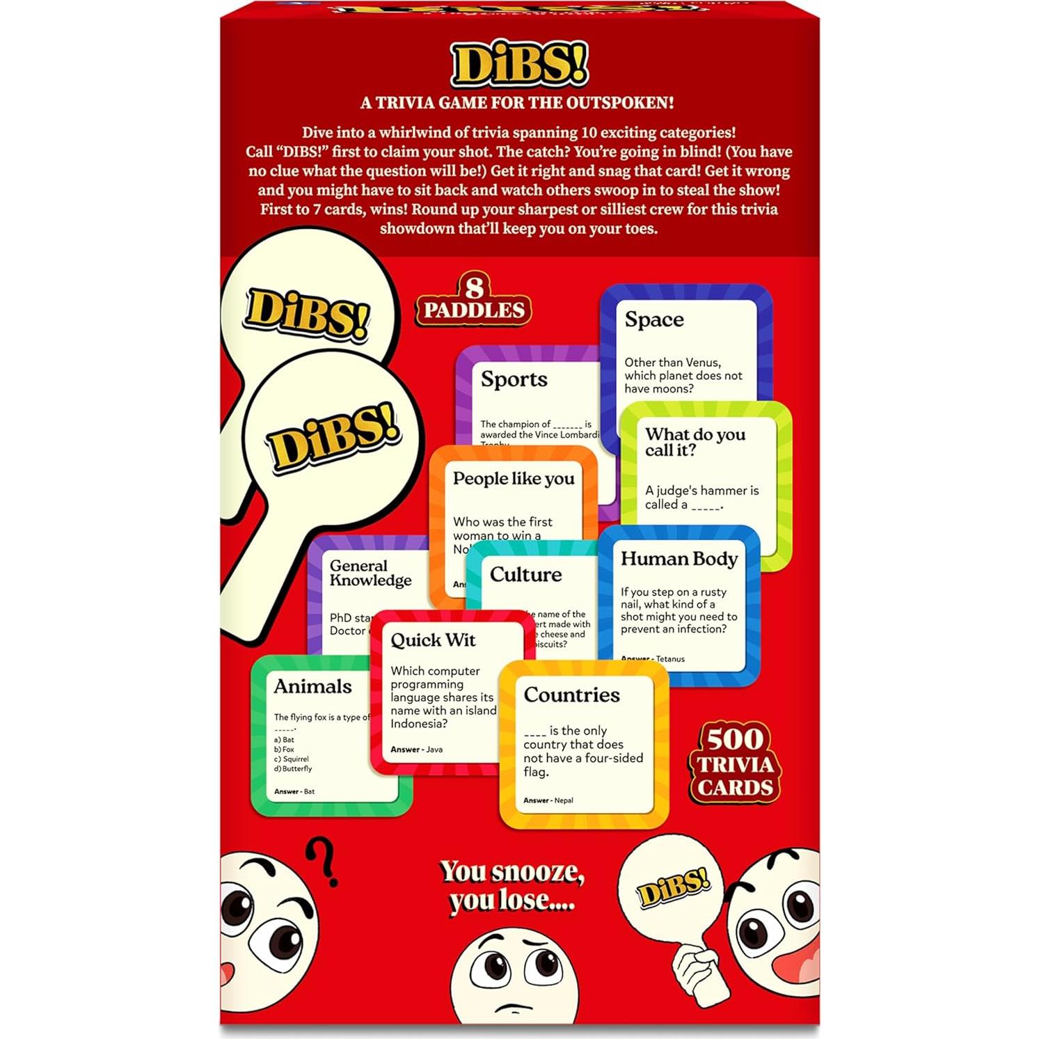 Juego de Cartas Skillmatics DIBS - Trivia Rápido Familiar