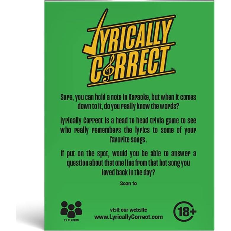 Juego de Cartas Trivia Musical Lyrically Correct 60s 70s