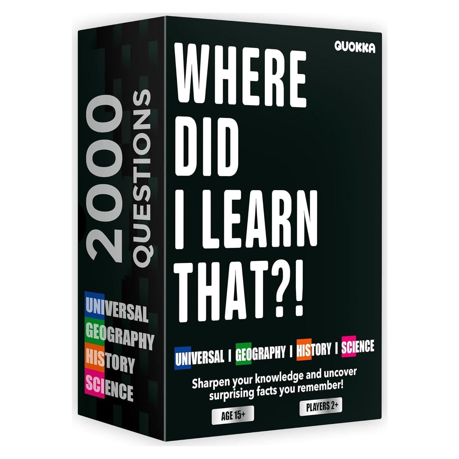 Juego de Cartas Trivia QUOKKA - 2000 Preguntas en 4 Temas