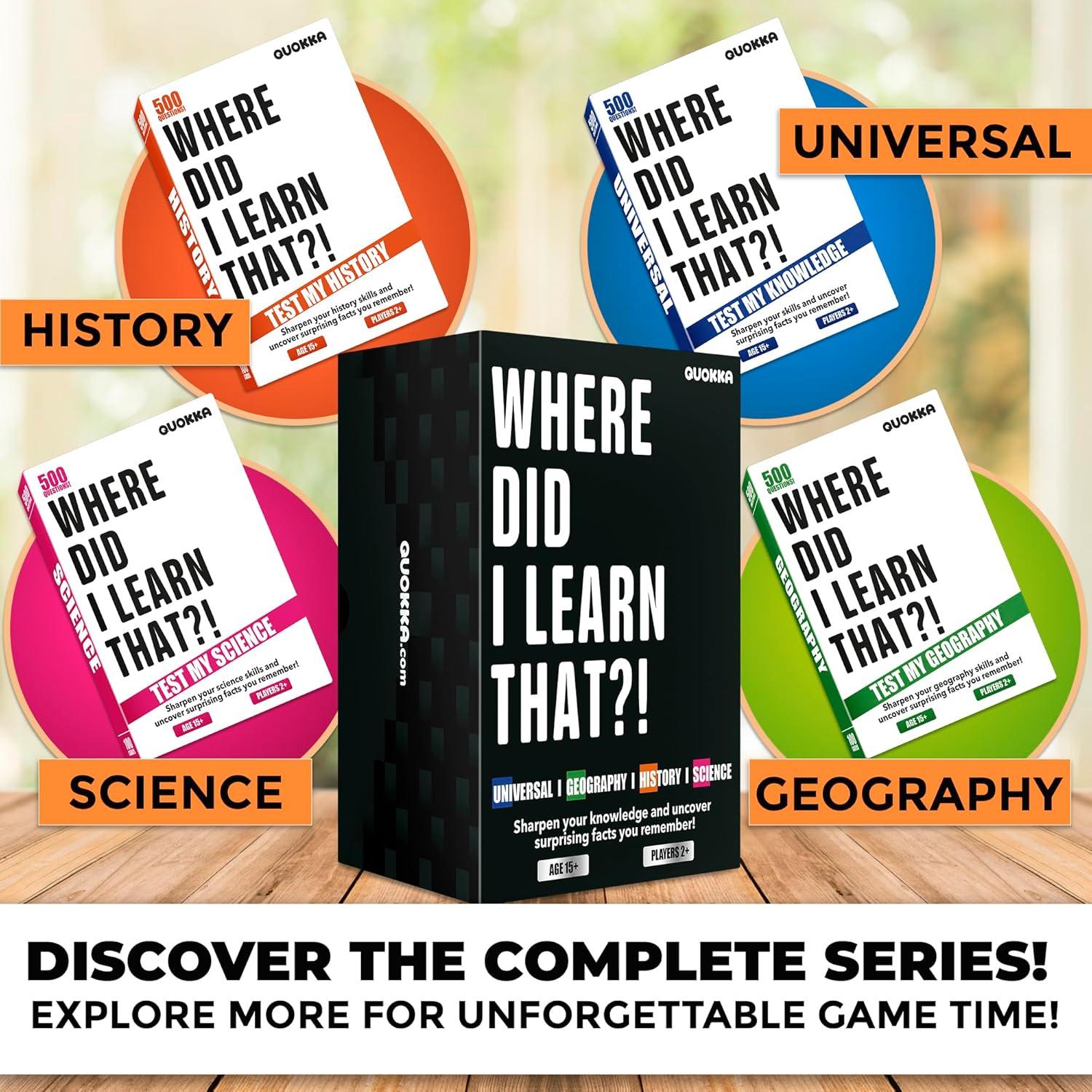 Juego de Cartas Trivia QUOKKA - 2000 Preguntas en 4 Temas