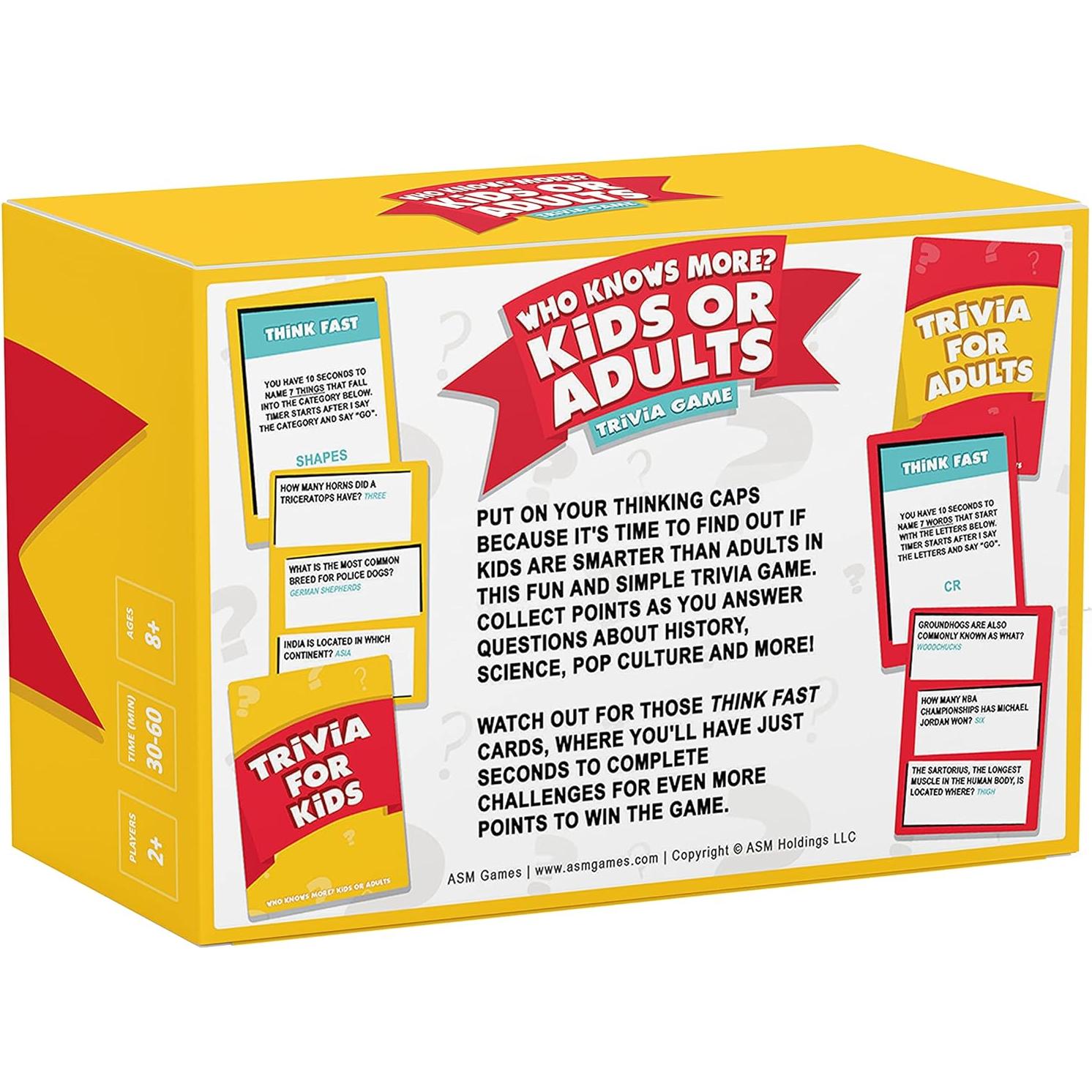 Juego de Trivia Familiar ASM Holdings - Niños vs Adultos
