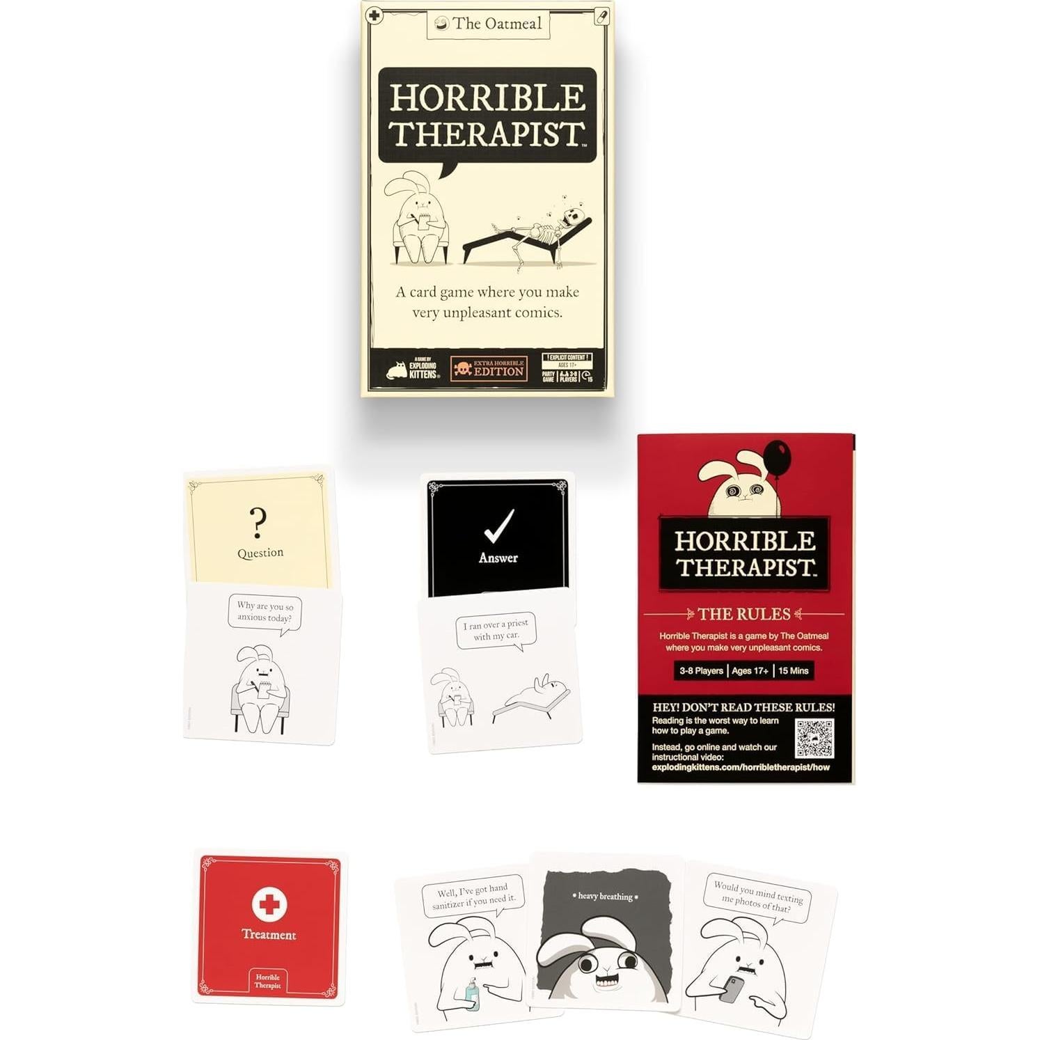 Juego de Cartas Terapeuta Horrible - Exploding Kittens - 3-8 Jugadores