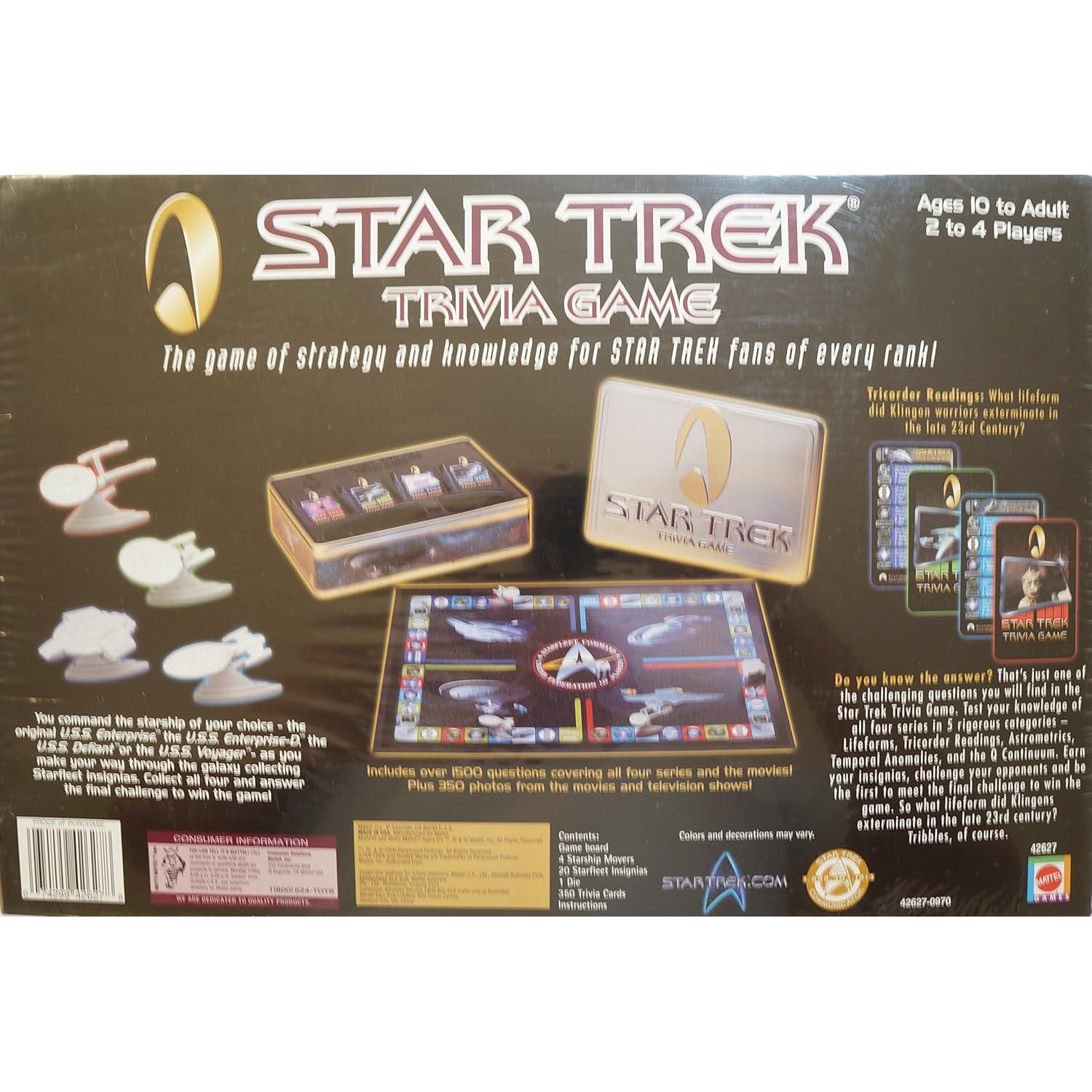 Juego de Trivia Star Trek Mattel 2000 Nuevo 2-4 Jugadores