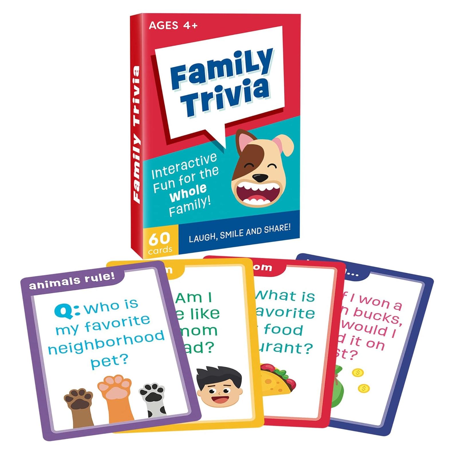 Juego de Trivia Familiar LotFancy - 60 Tarjetas Jumbo para Todas las Edades