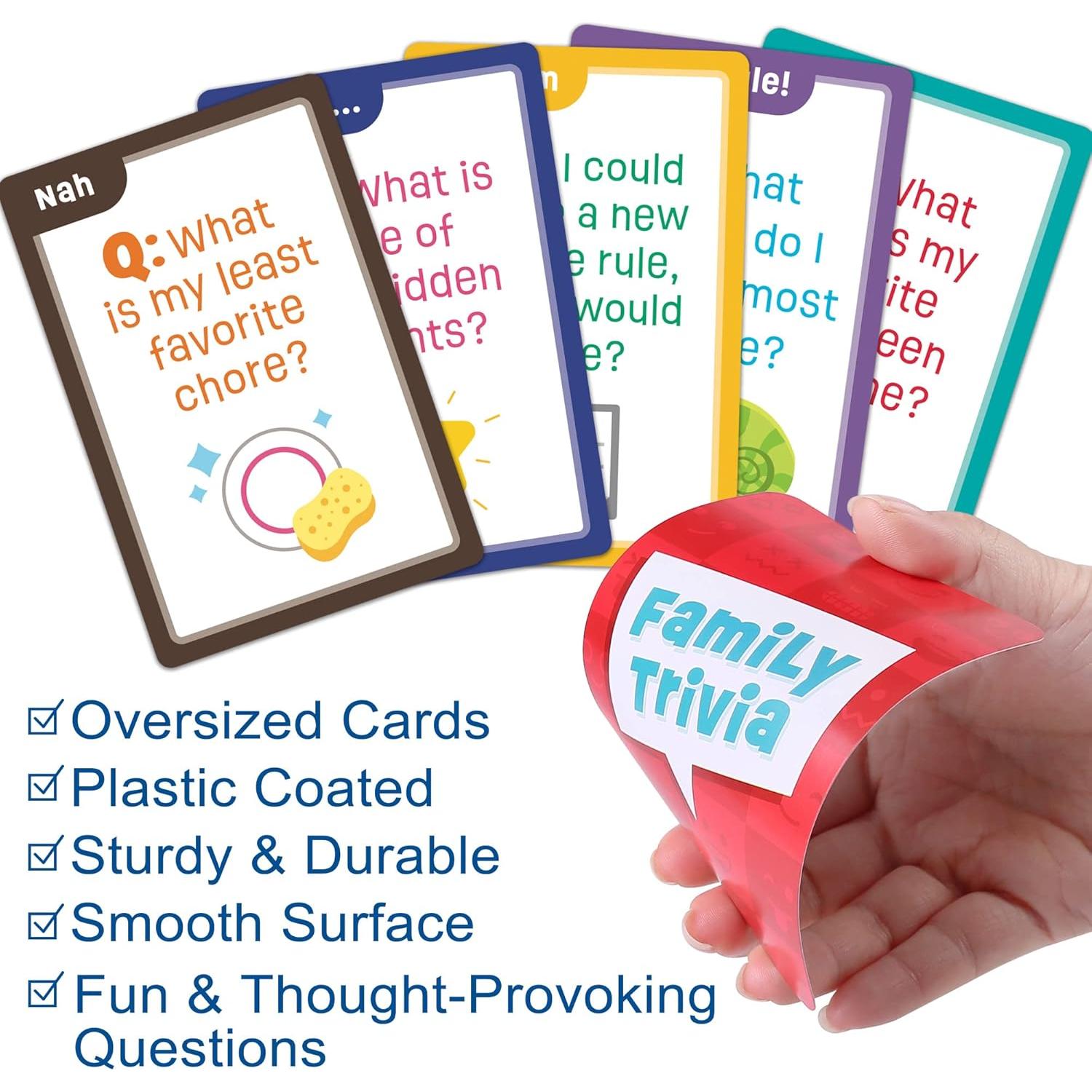 Juego de Trivia Familiar LotFancy - 60 Tarjetas Jumbo para Todas las Edades