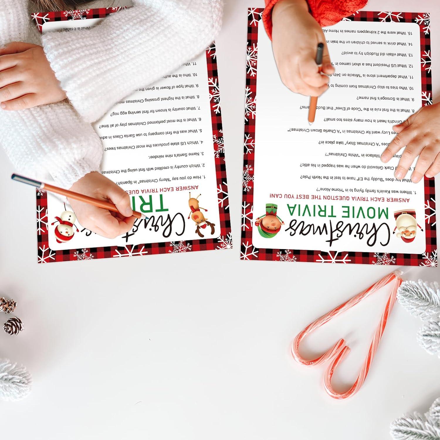 Tarjetas de Trivia Navideñas Whaline 100 Pcs 15.5x20.1 cm