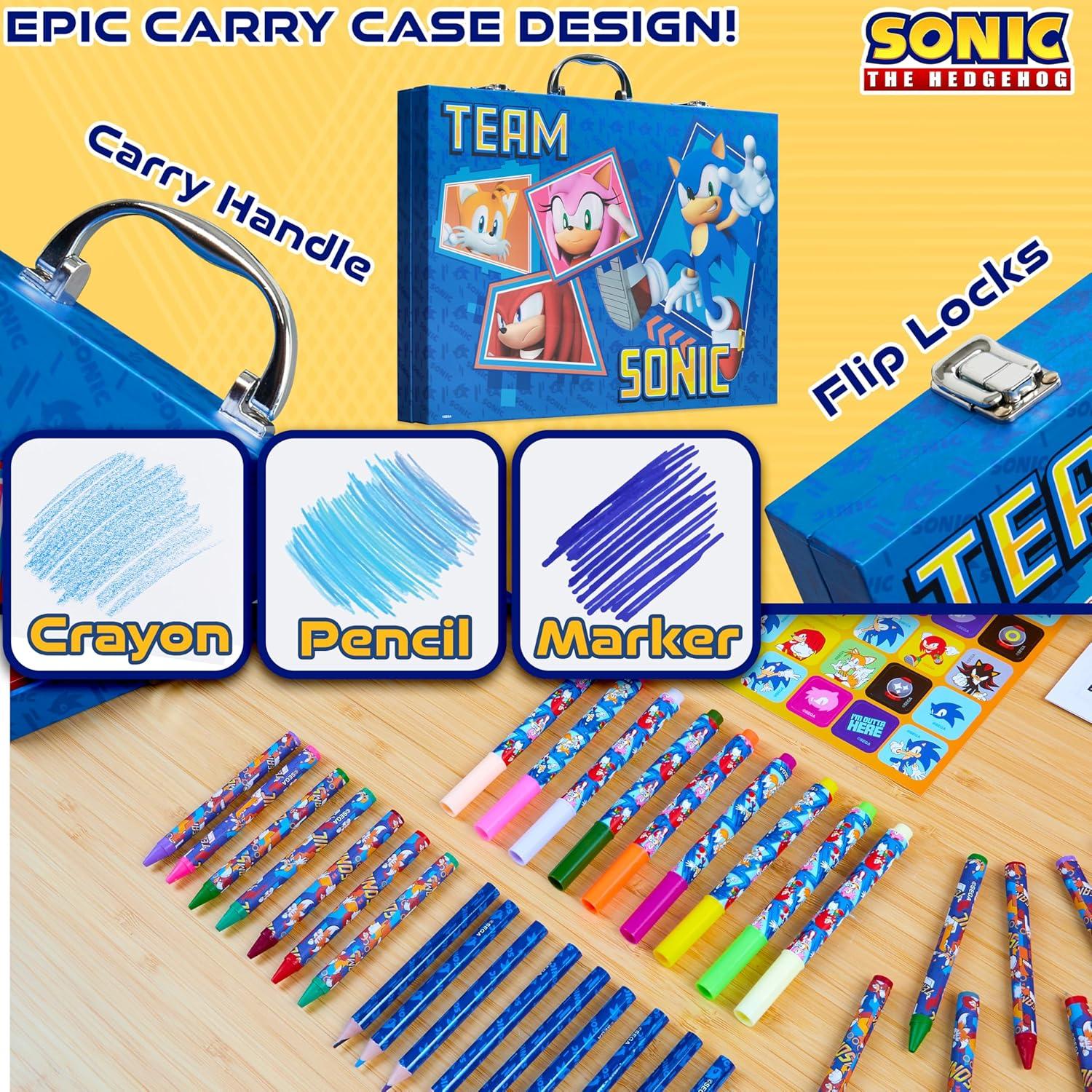 Kit de Dibujo Sonic The Hedgehog 137 Piezas Estuche Arte