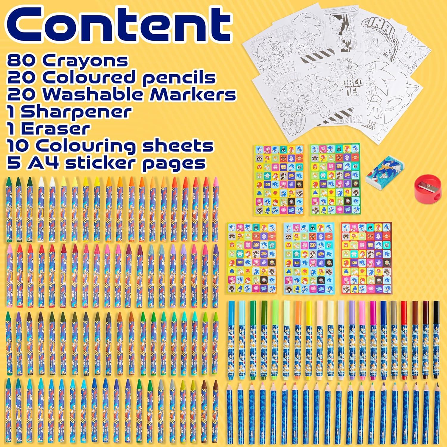 Kit de Dibujo Sonic The Hedgehog 137 Piezas Estuche Arte