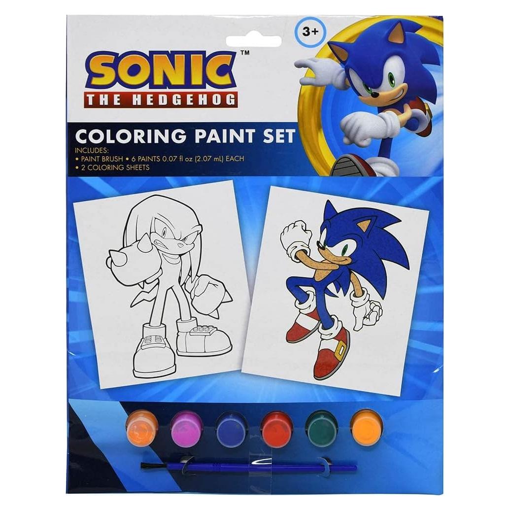 Juego de Pintura Sonic The Hedgehog - 6 Pinturas Acrílicas y Pincel