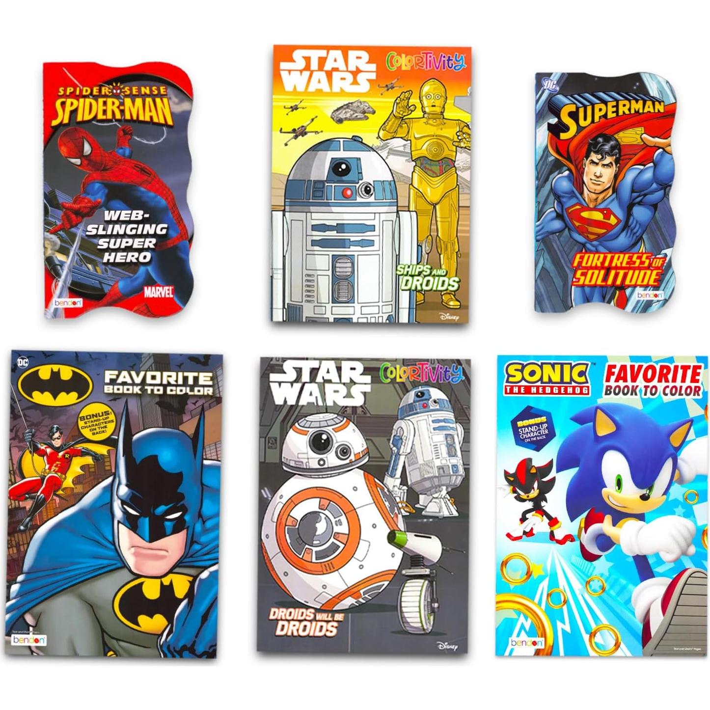 Conjunto de Libros para Colorear Marvel y Superhéroes 11 Unidades