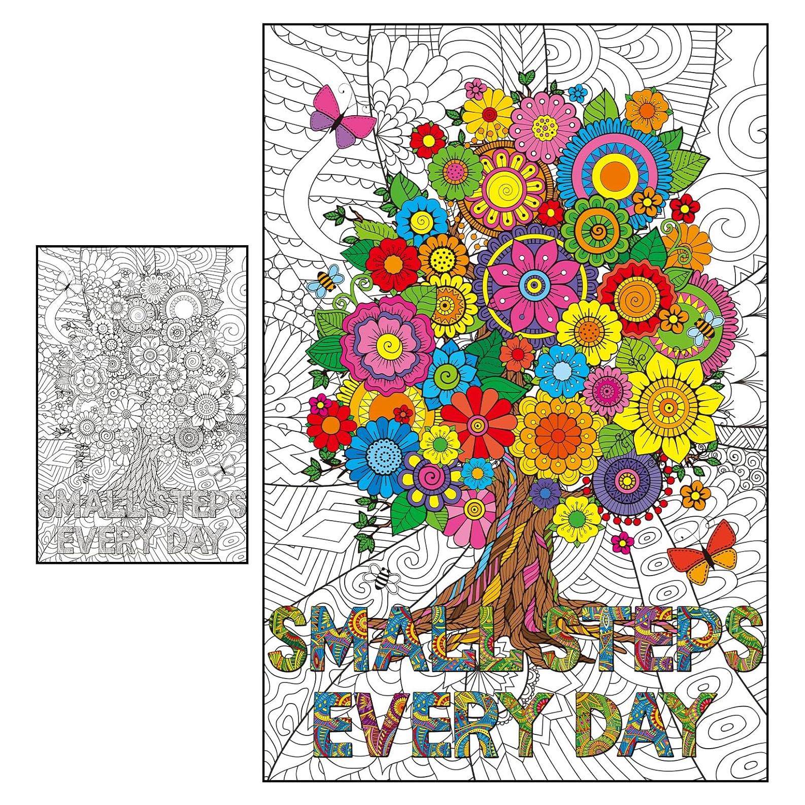 Póster de Colorear Mandala Gigante Naozinebi 66x99 cm