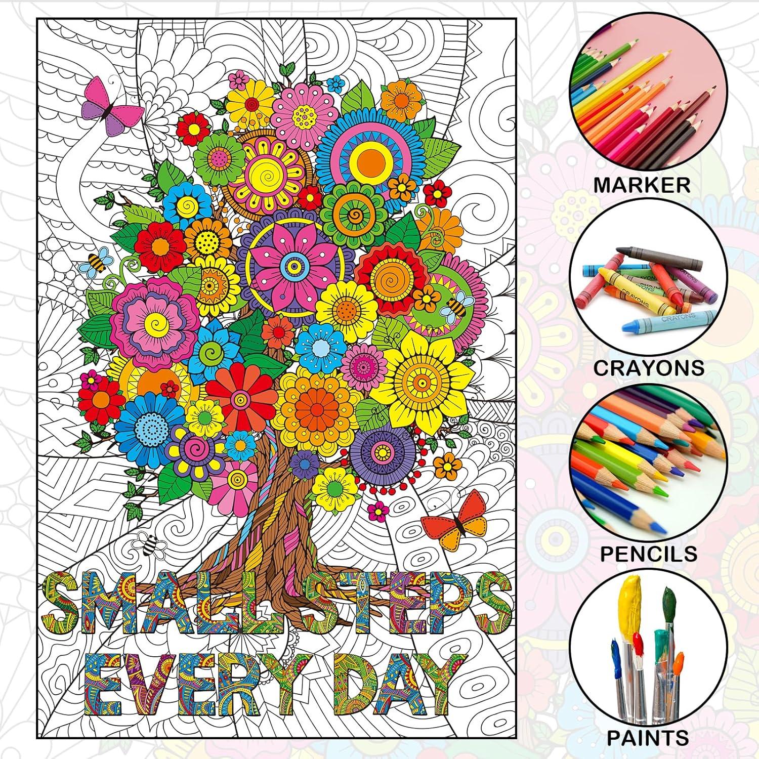 Póster de Colorear Mandala Gigante Naozinebi 66x99 cm