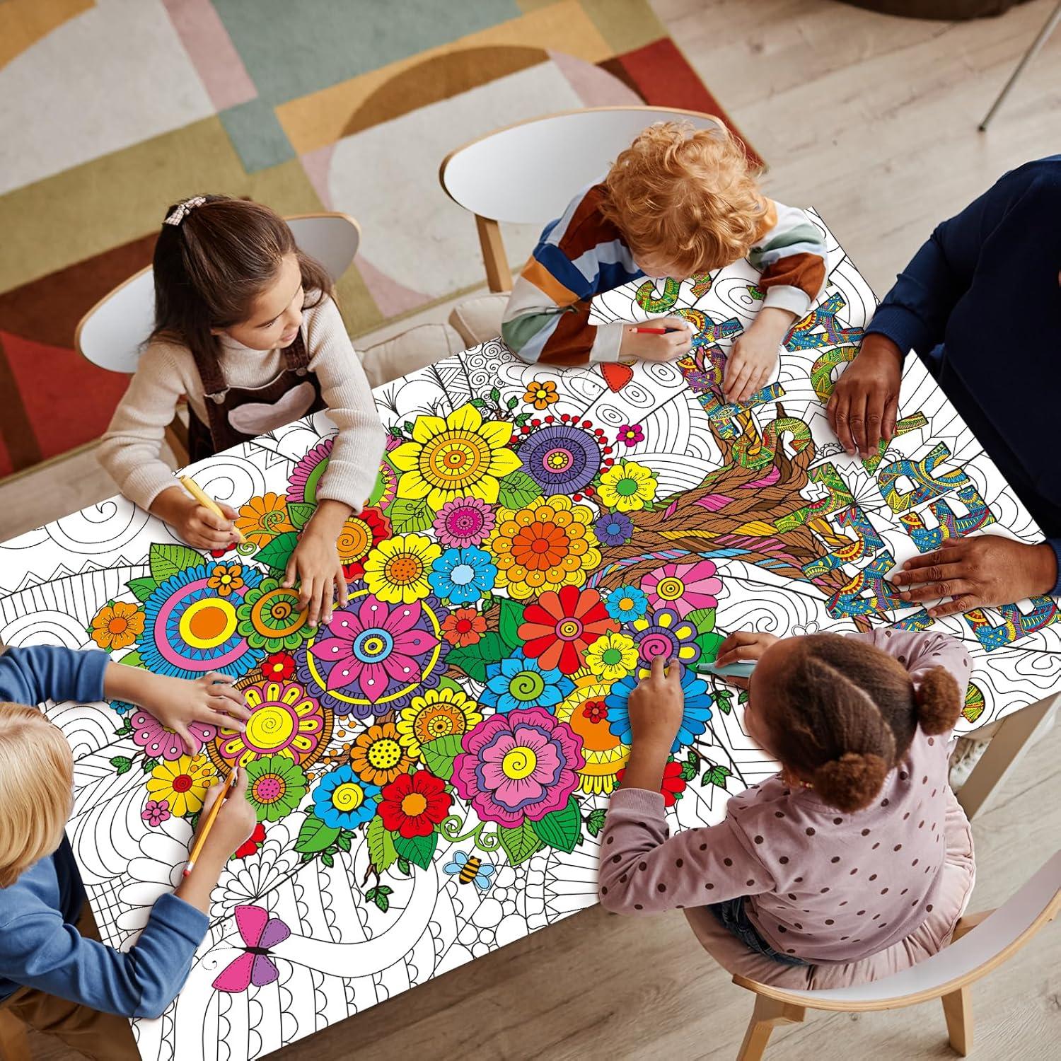 Póster de Colorear Mandala Gigante Naozinebi 66x99 cm