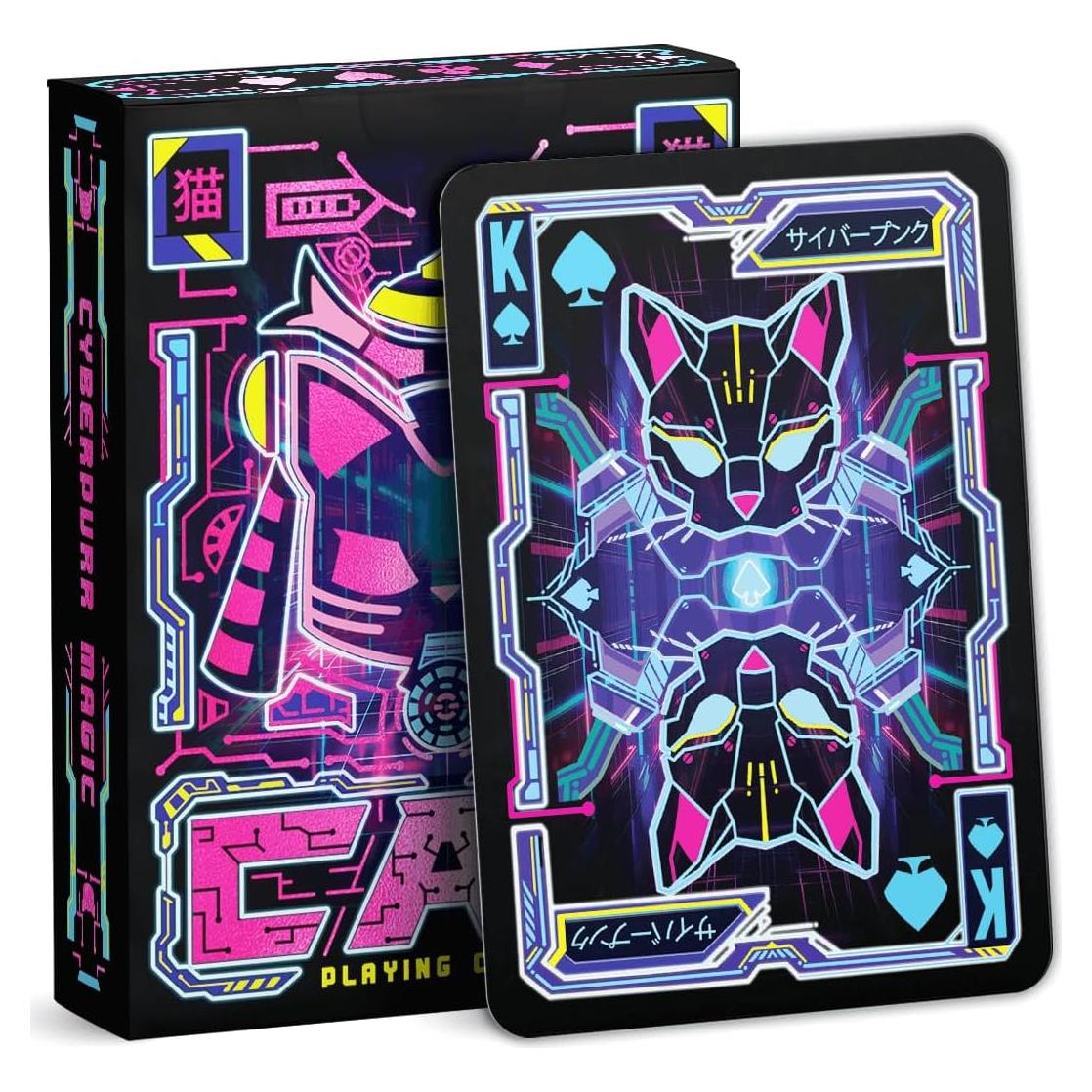 Baraja de Cartas para Adultos 99FOX Gato Ciberpunk 54 Piezas