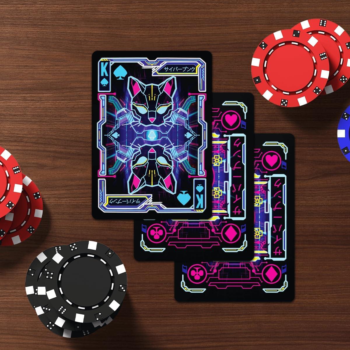 Baraja de Cartas para Adultos 99FOX Gato Ciberpunk 54 Piezas