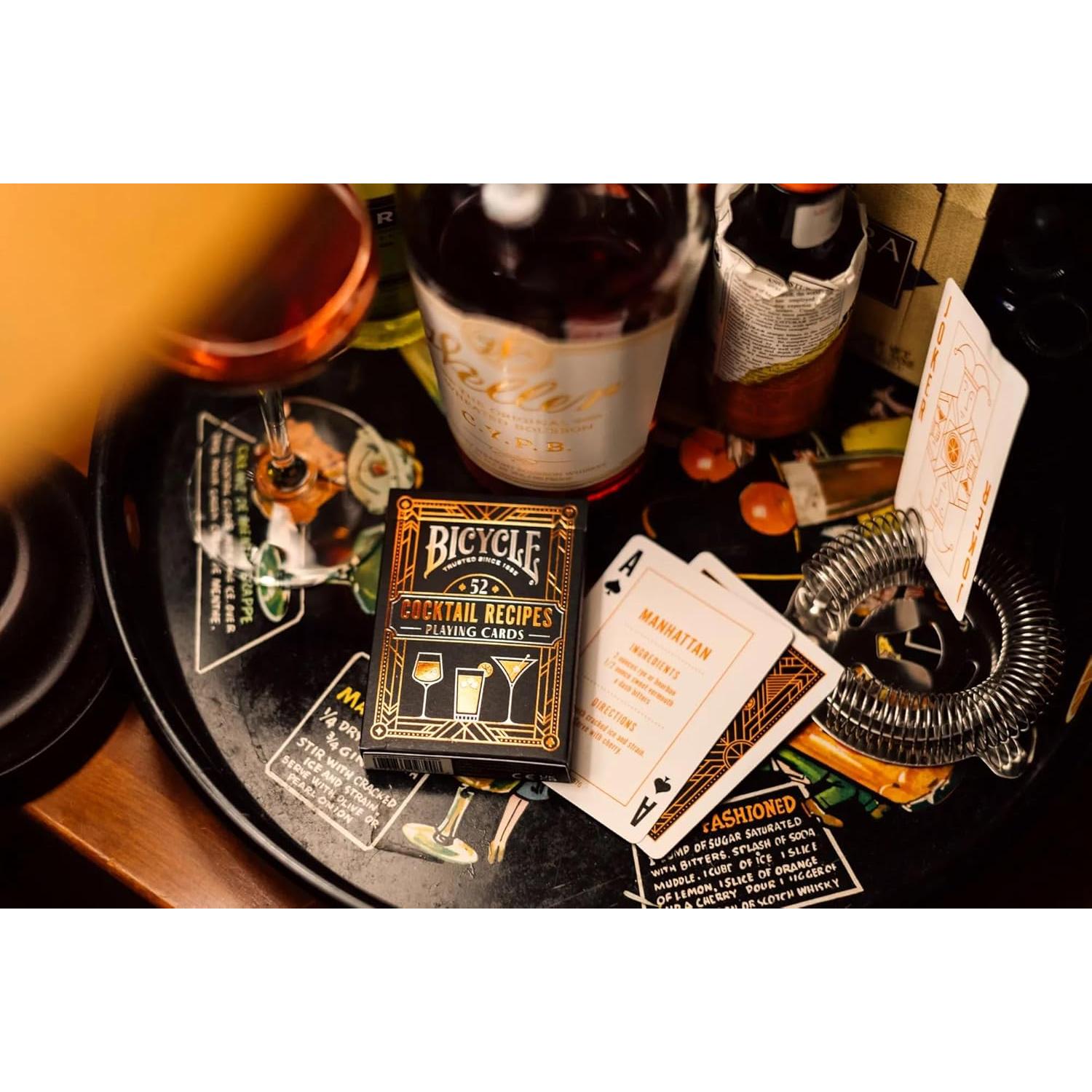 Baraja de Cartas Cocktail Bicycle con 52 Recetas de Cócteles