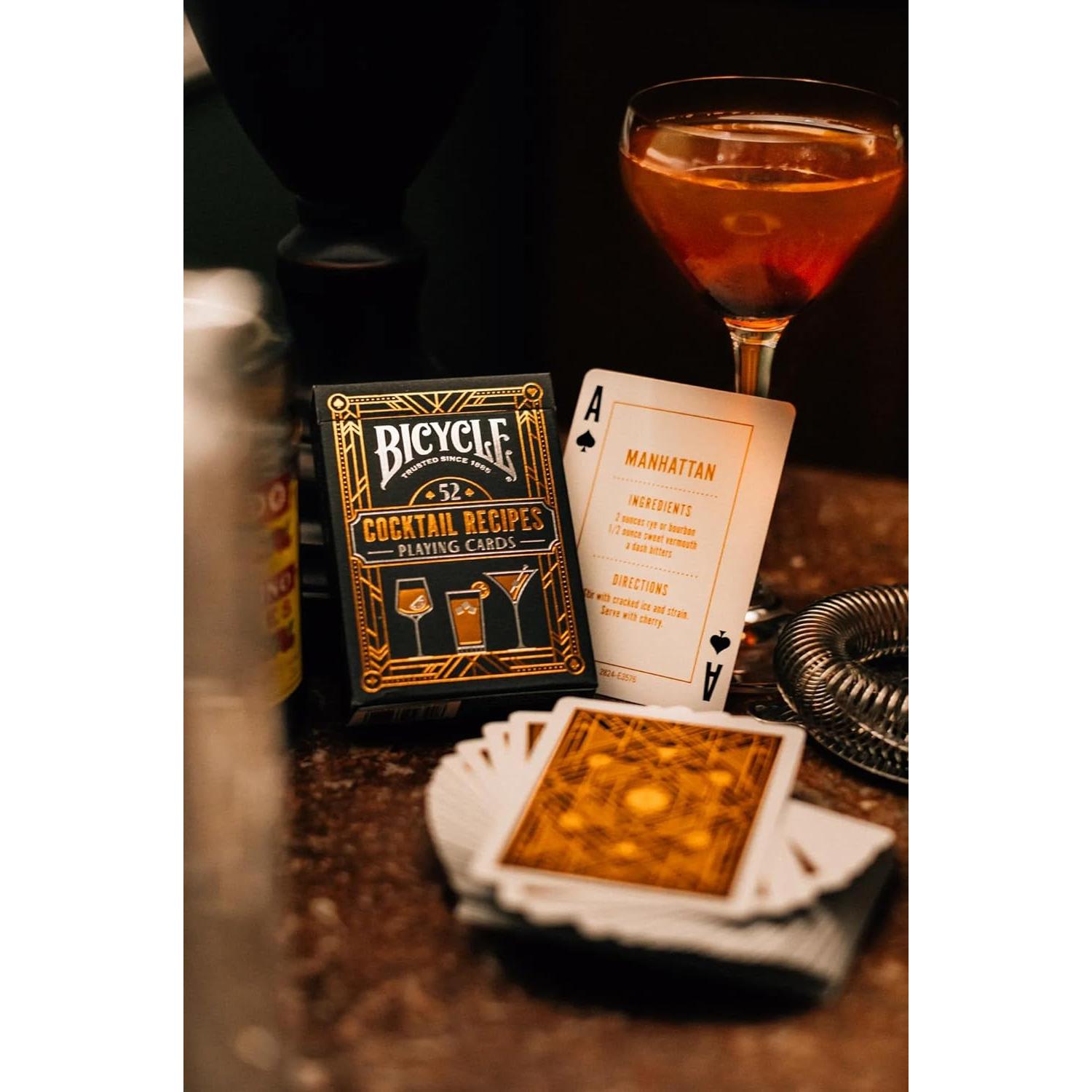 Baraja de Cartas Cocktail Bicycle con 52 Recetas de Cócteles