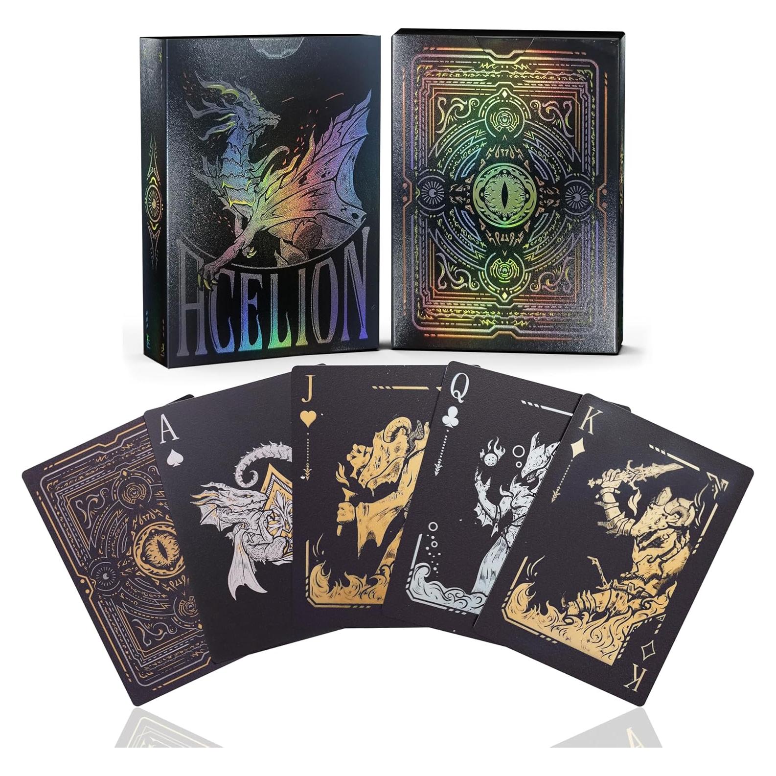 Baraja de Cartas de Plástico Impermeables WJPC Dragón Negro