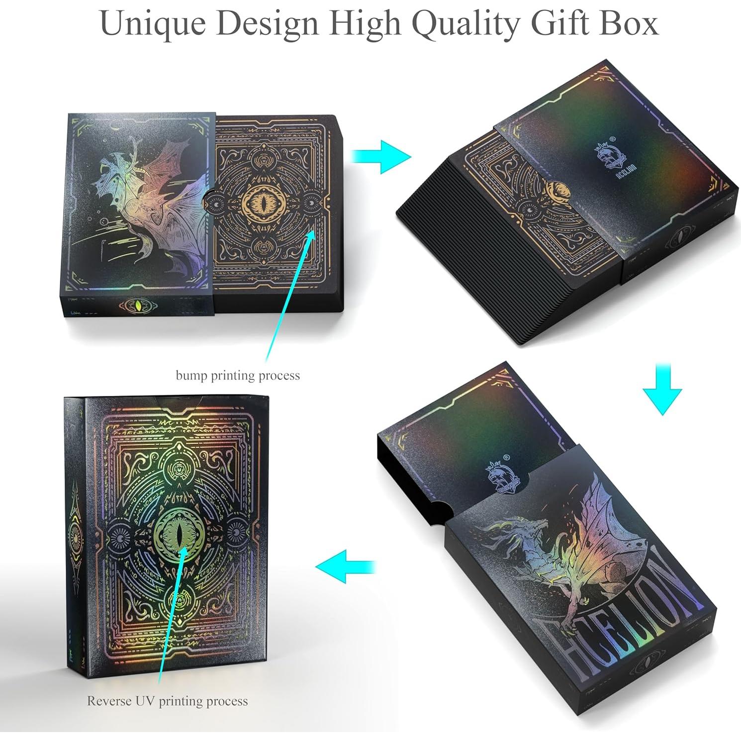 Baraja de Cartas de Plástico Impermeables WJPC Dragón Negro