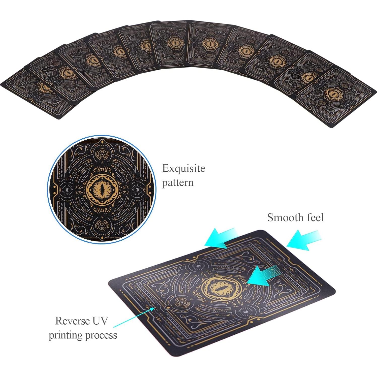 Baraja de Cartas de Plástico Impermeables WJPC Dragón Negro