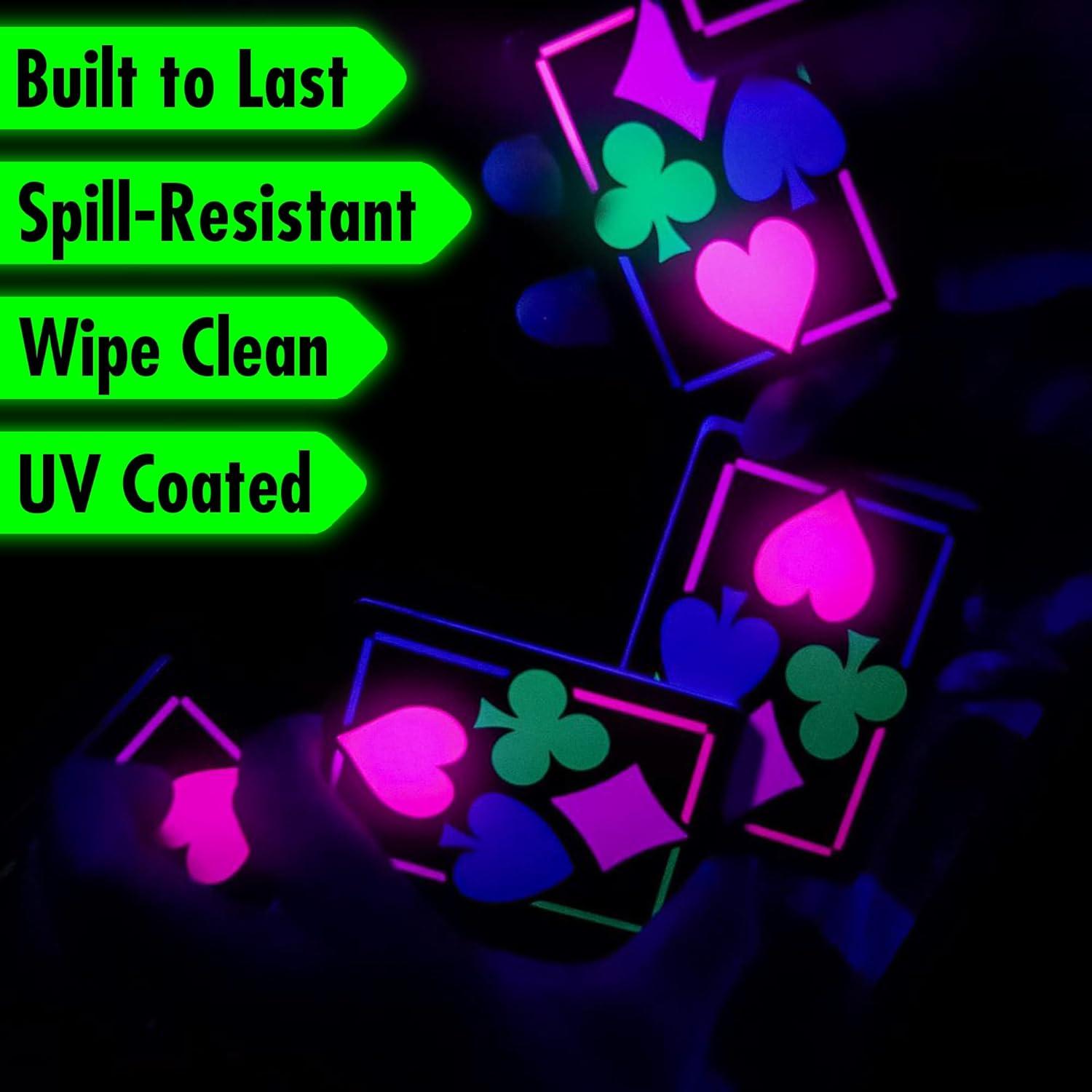 Cartas de Juego UV Neón Island Dogs - Baraja Brillante 101 Piezas