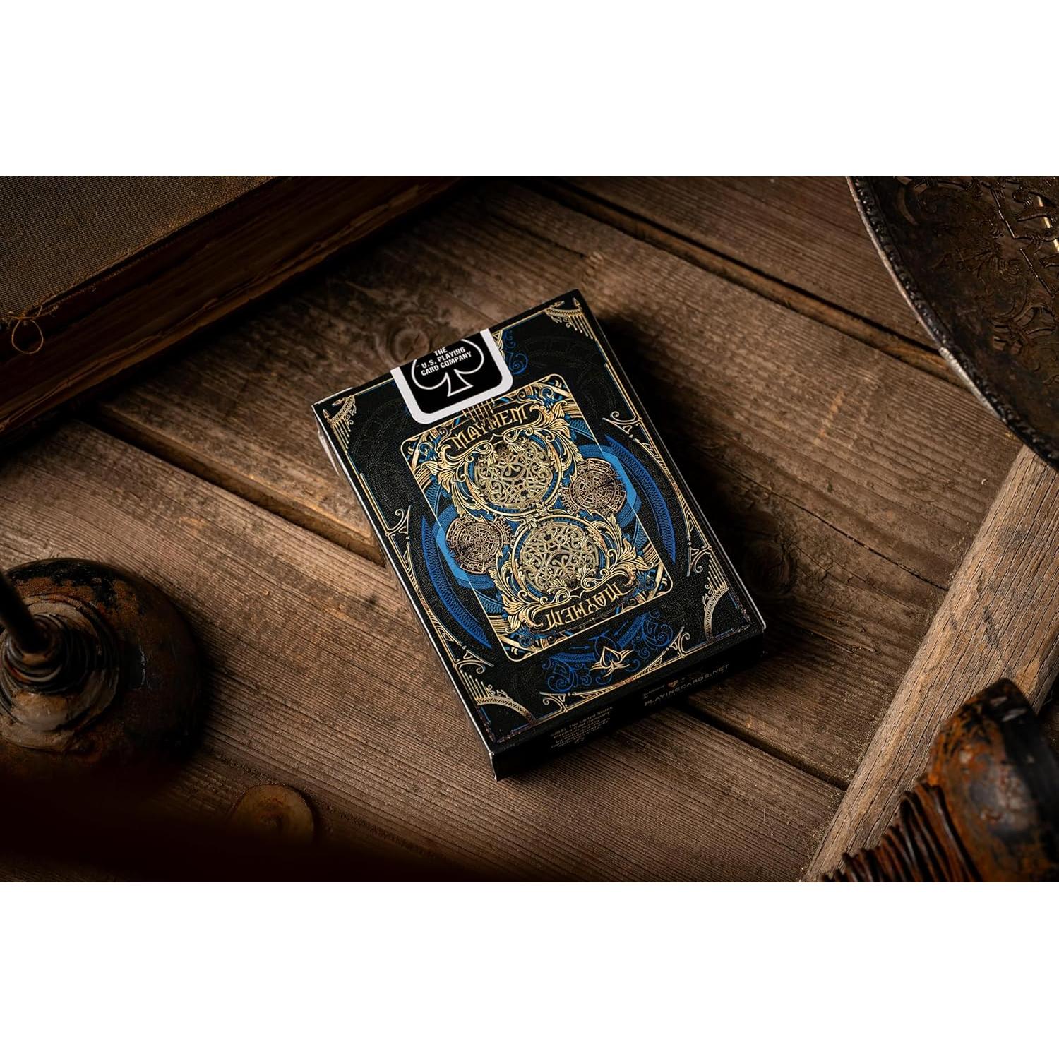 Baraja de Cartas Bicycle Mayhem Azul Tamaño Poker 100% Personalizada