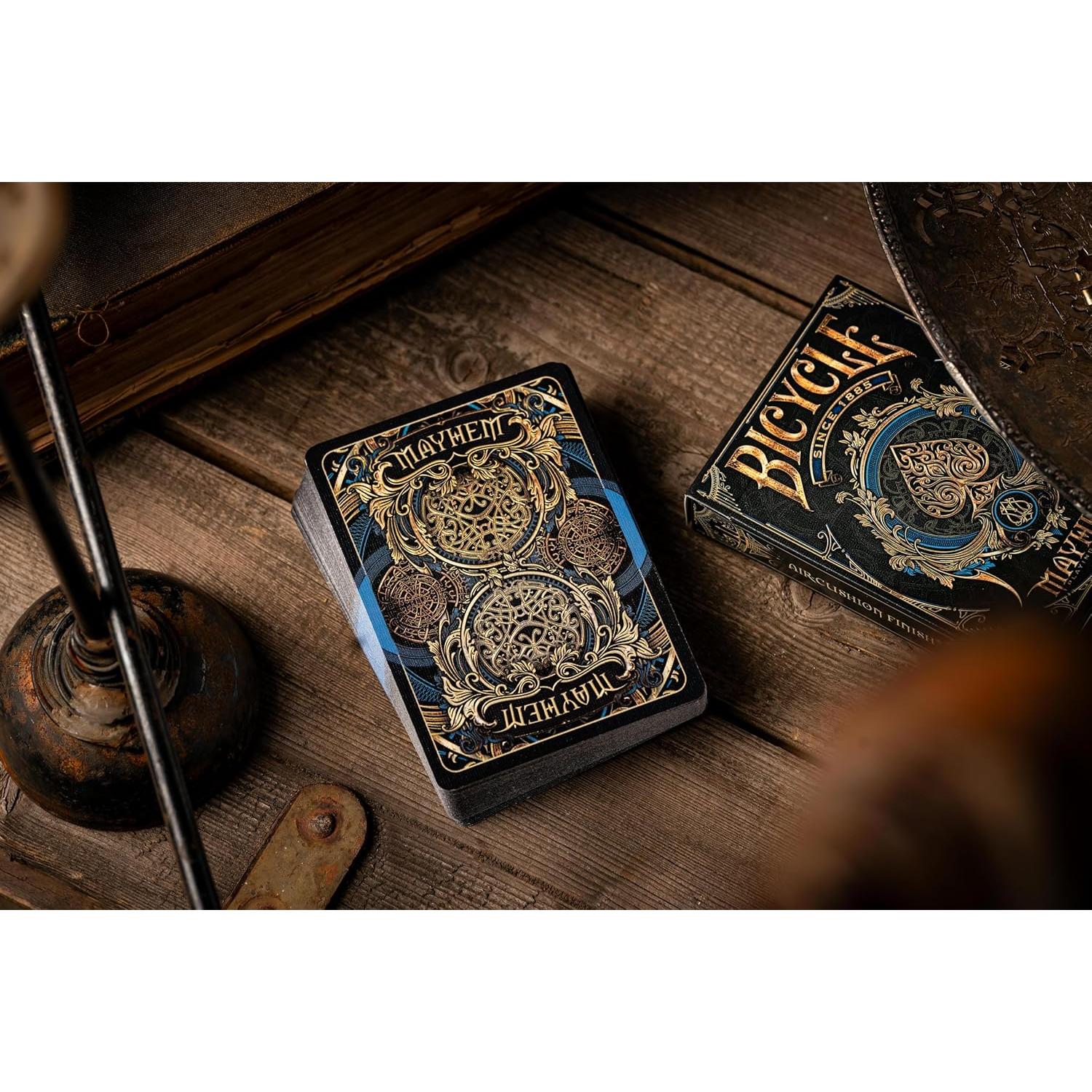 Baraja de Cartas Bicycle Mayhem Azul Tamaño Poker 100% Personalizada