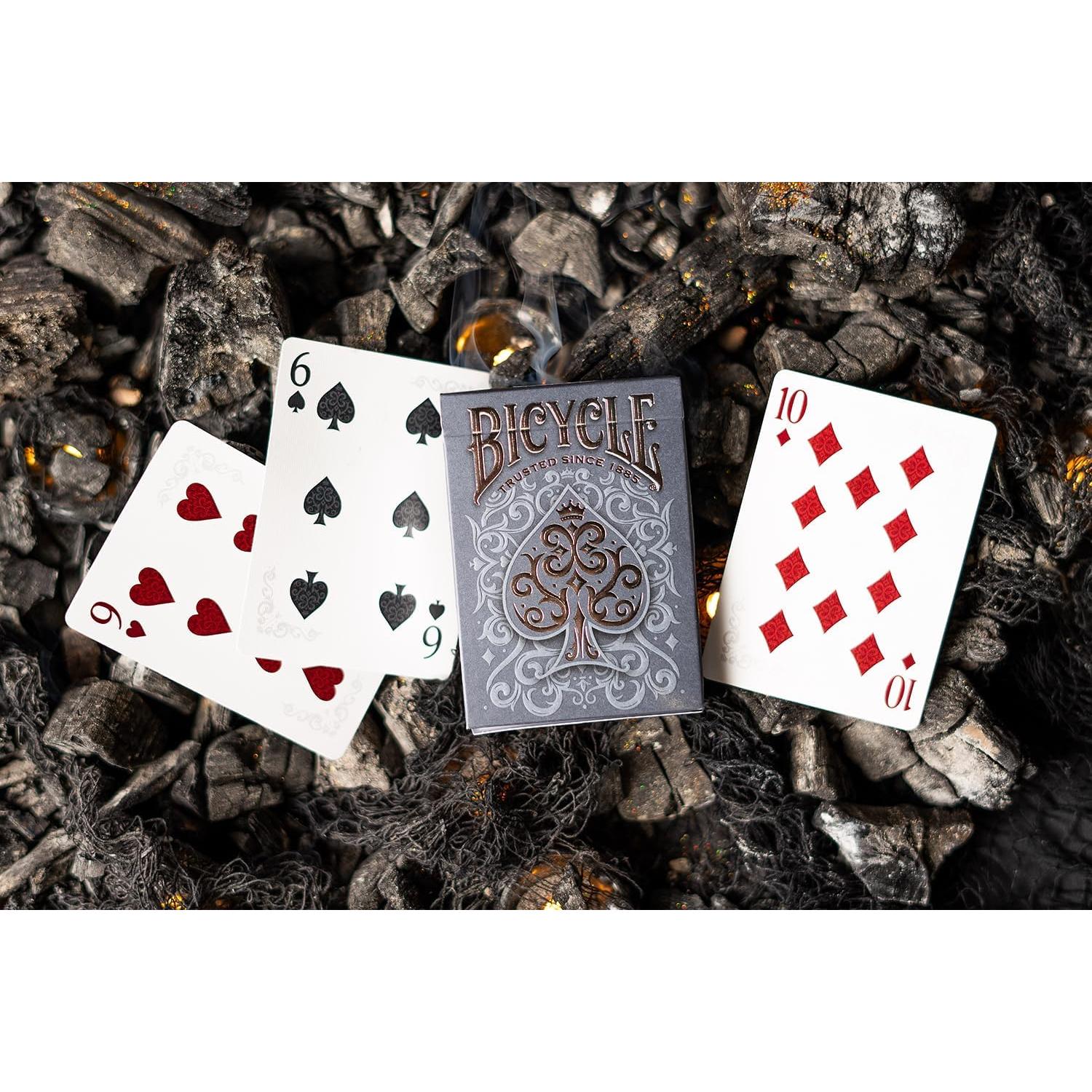 Baraja de Cartas Bicicleta Cinder Premium Foil Plateado