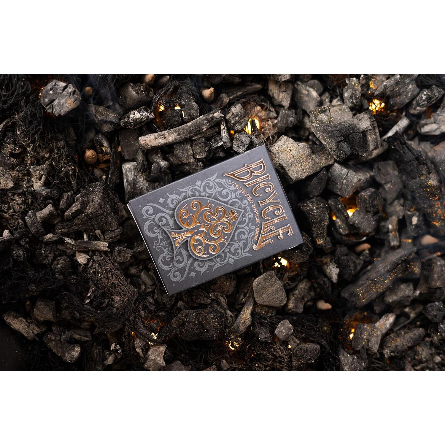 Baraja de Cartas Bicicleta Cinder Premium Foil Plateado