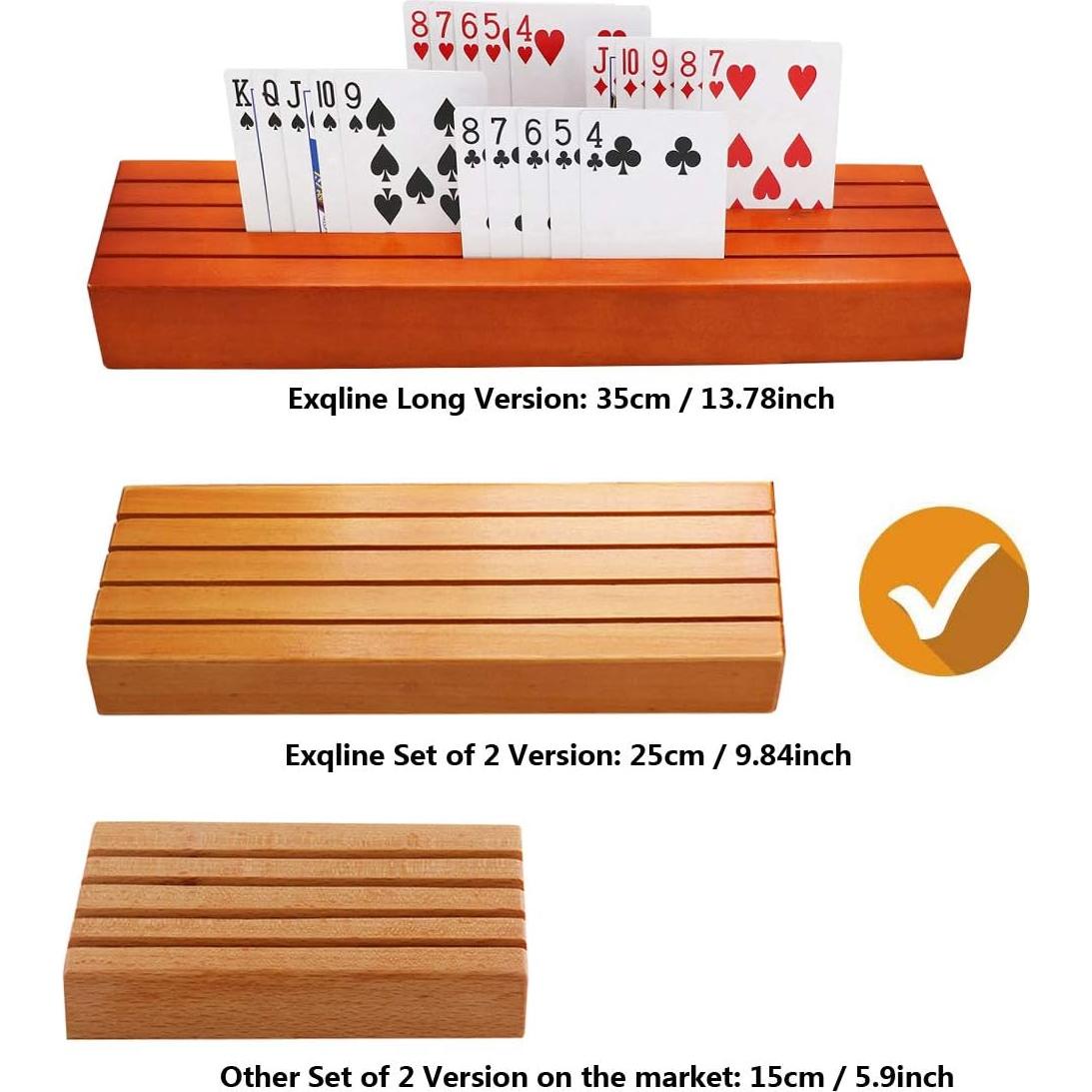 Soporte de Cartas de Madera Exqline Set de 2 para Juegos