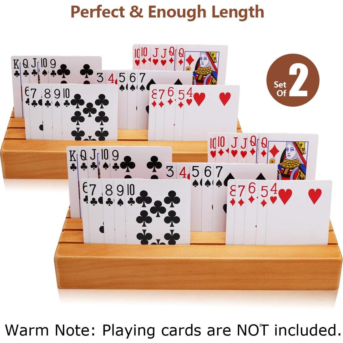 Soporte de Cartas de Madera Exqline Set de 2 para Juegos
