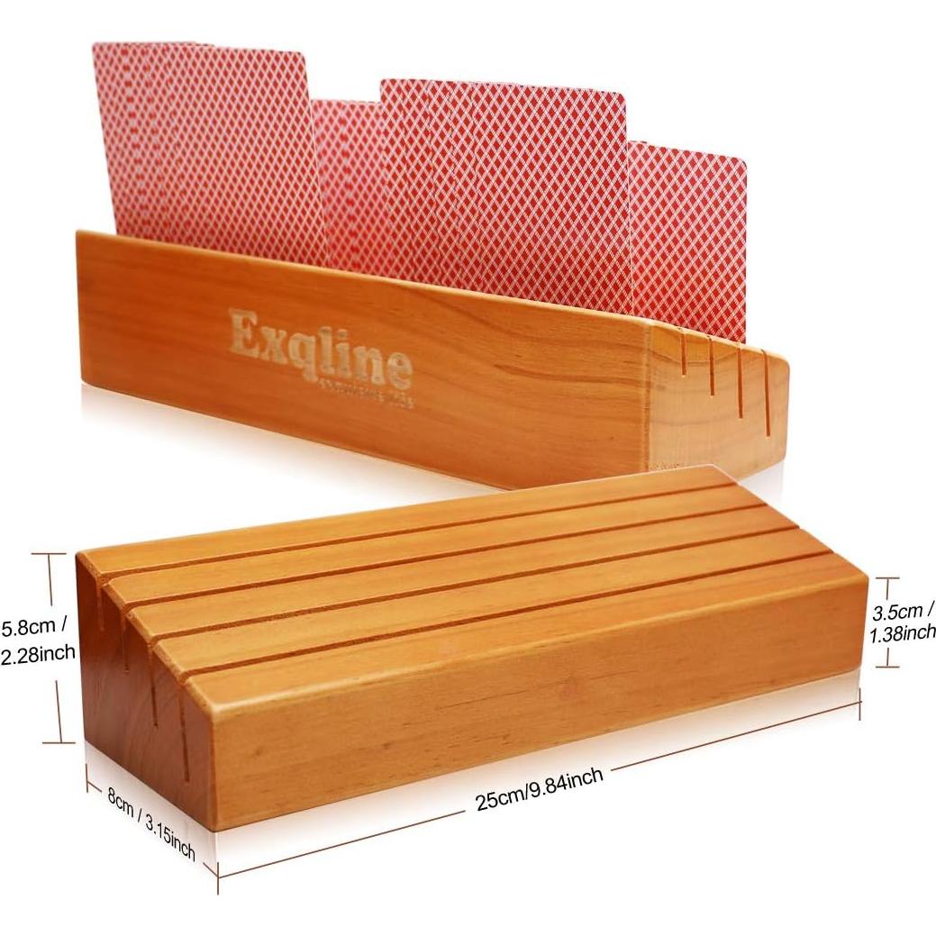 Soporte de Cartas de Madera Exqline Set de 2 para Juegos