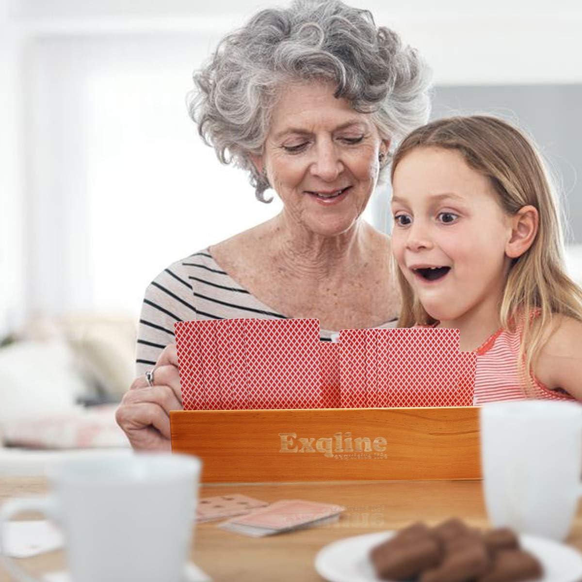 Soporte de Cartas de Madera Exqline Set de 2 para Juegos