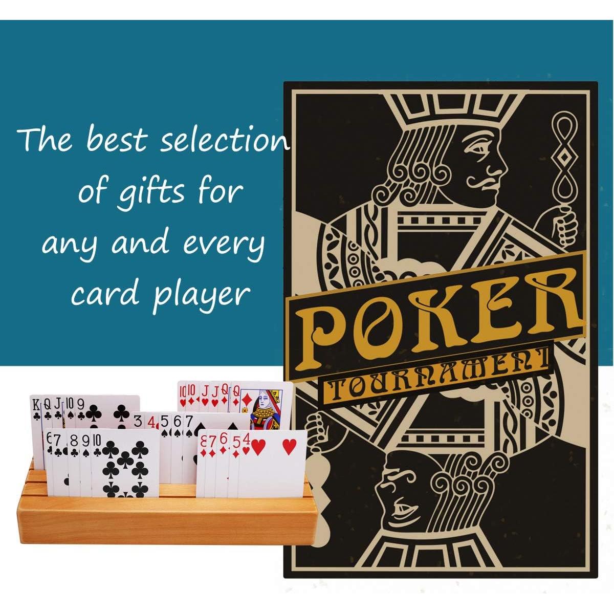 Soporte de Cartas de Madera Exqline Set de 2 para Juegos