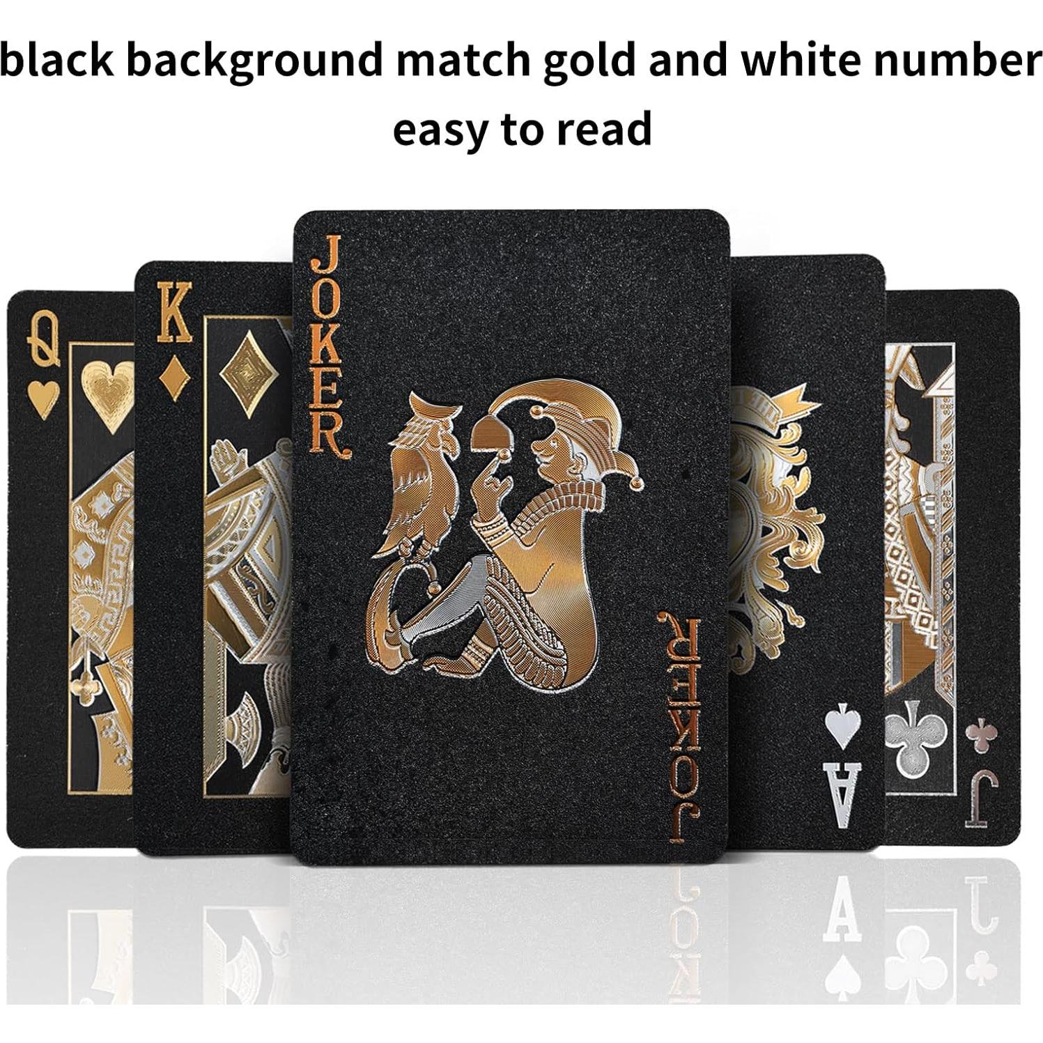 Barajas de Jugar Joyoldelf Negras Impermeables - 2 Piezas