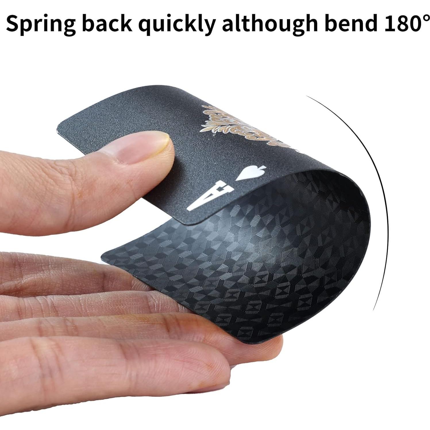 Barajas de Jugar Joyoldelf Negras Impermeables - 2 Piezas