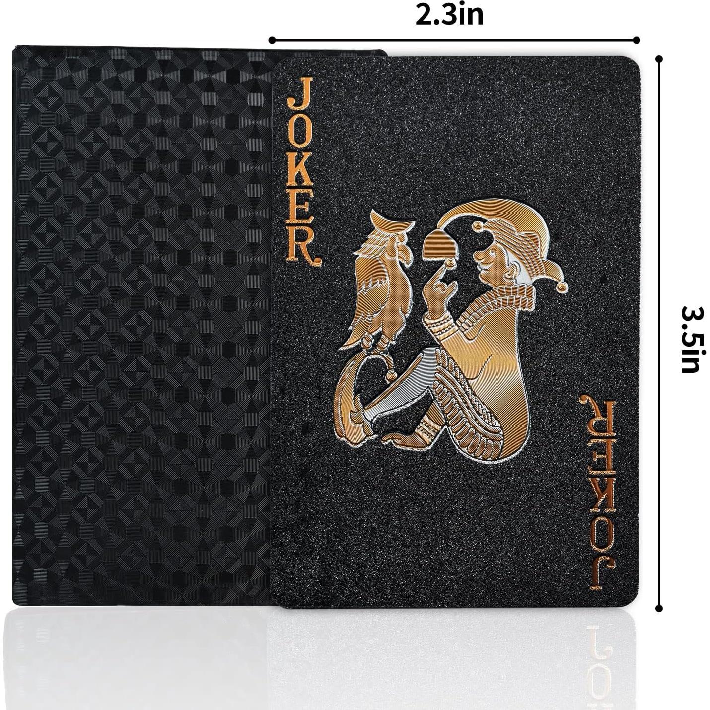 Barajas de Jugar Joyoldelf Negras Impermeables - 2 Piezas