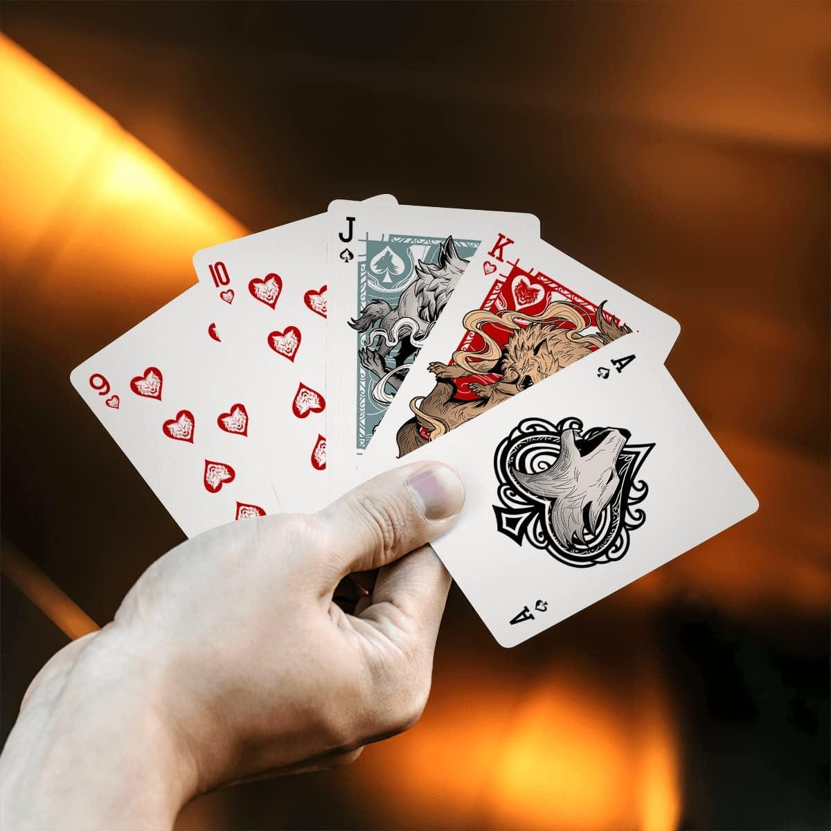 HAAKUN The Lone Wolves Playing Cards Cool Animal Board Games Card Jokers