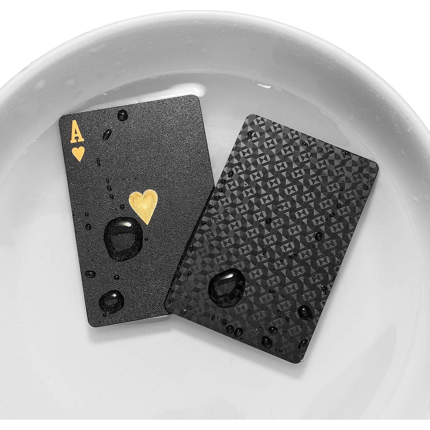 Tarjetas de Póker Impermeables EAY Negras con Diamantes