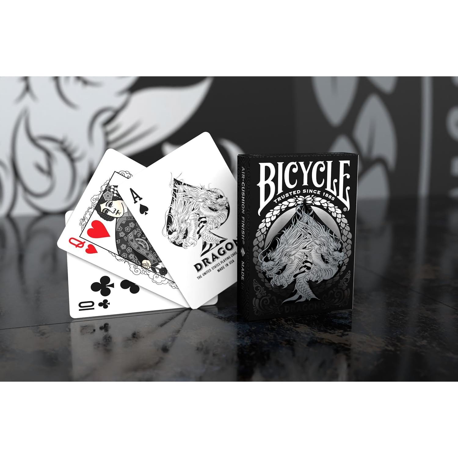 Barajas Bicycle Dragón Negro con Foil Plateado - Premium