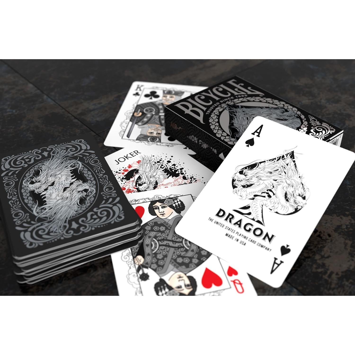 Barajas Bicycle Dragón Negro con Foil Plateado - Premium