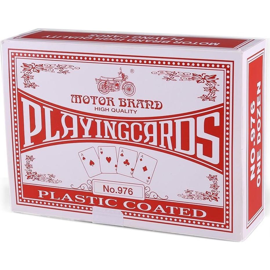 Barajas de Juego LotFancy, Paquete de 12, Tamaño Póker, 6 Azules y 6 Rojas