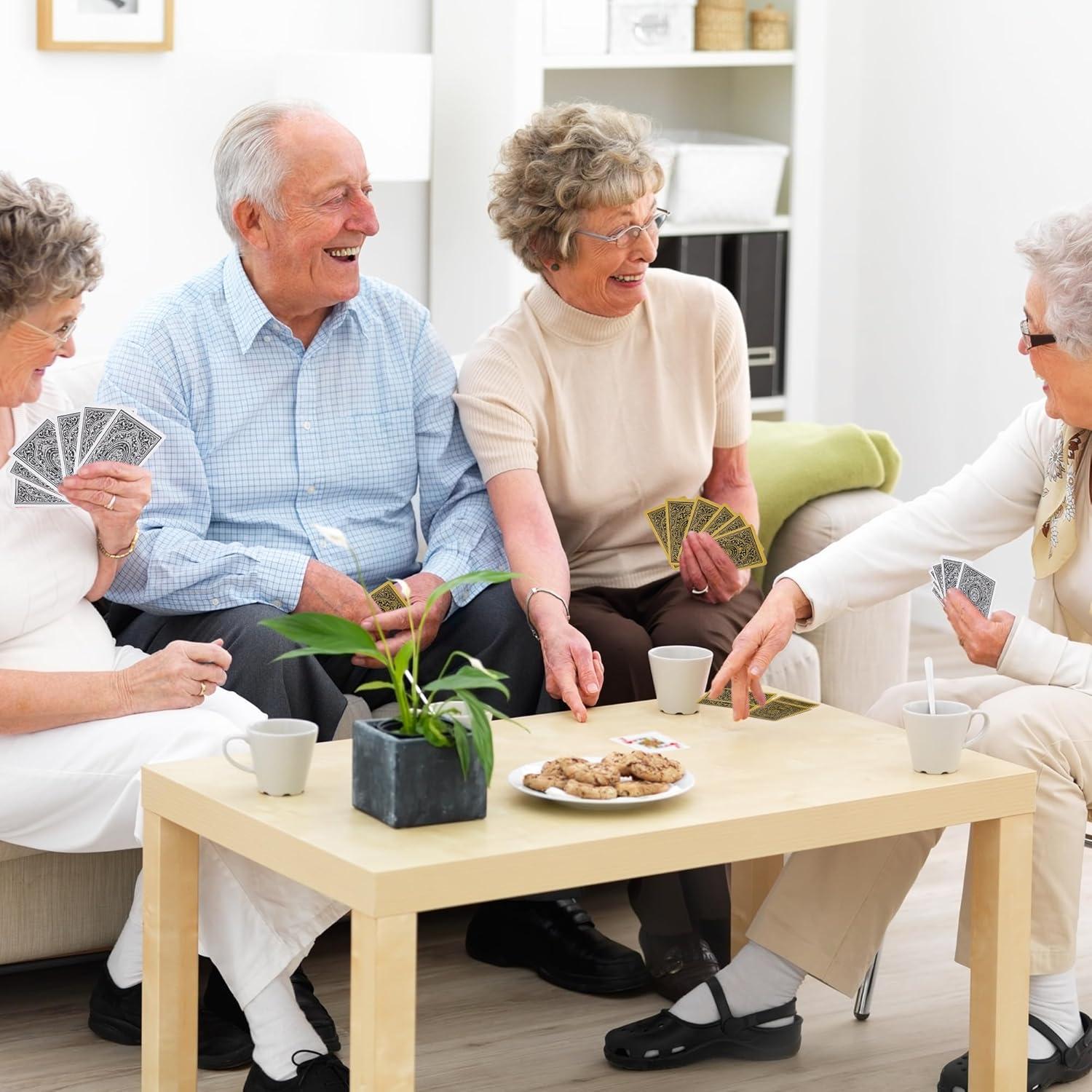 Barajas de Jugar Etyishe Premium Impermeables 4 Piezas Oro Plata