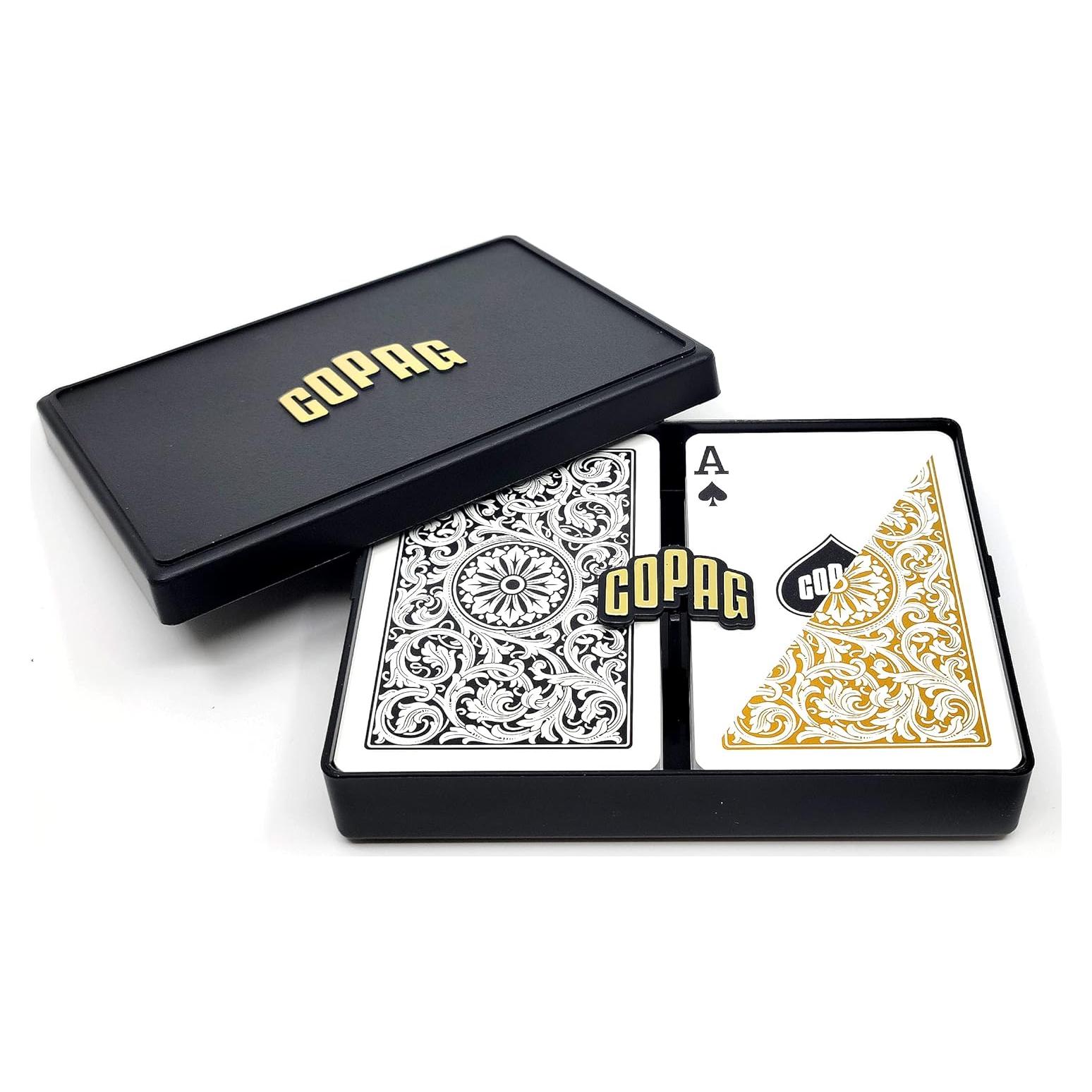 Copag 1546 Cartas de Juego 100% Plástico Bridge Negro/Oro