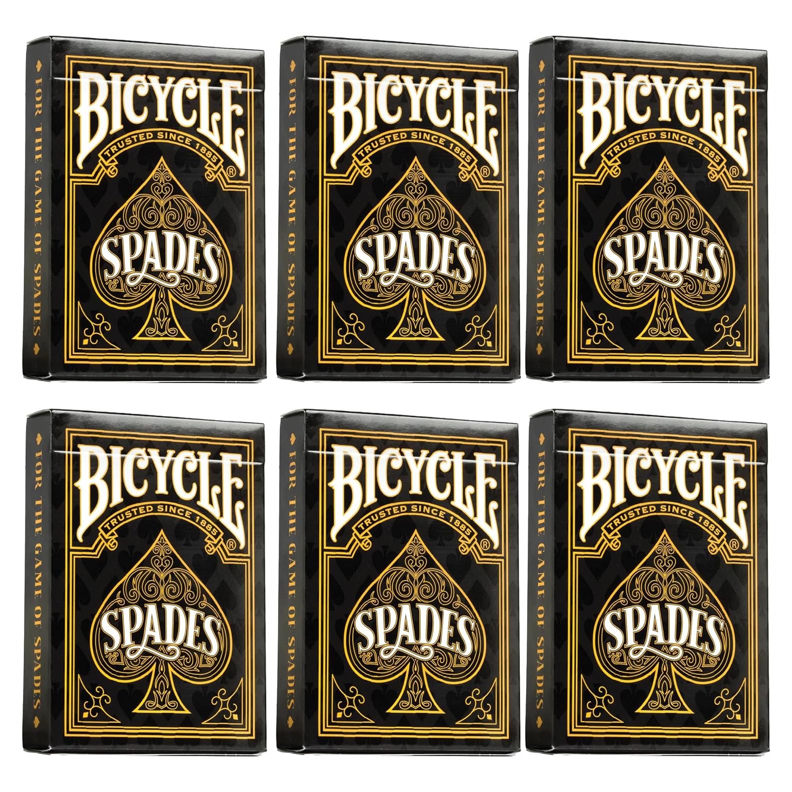 Paquete Coleccionista 6 Barajas Bicycle Rider Back Negro/Dorado