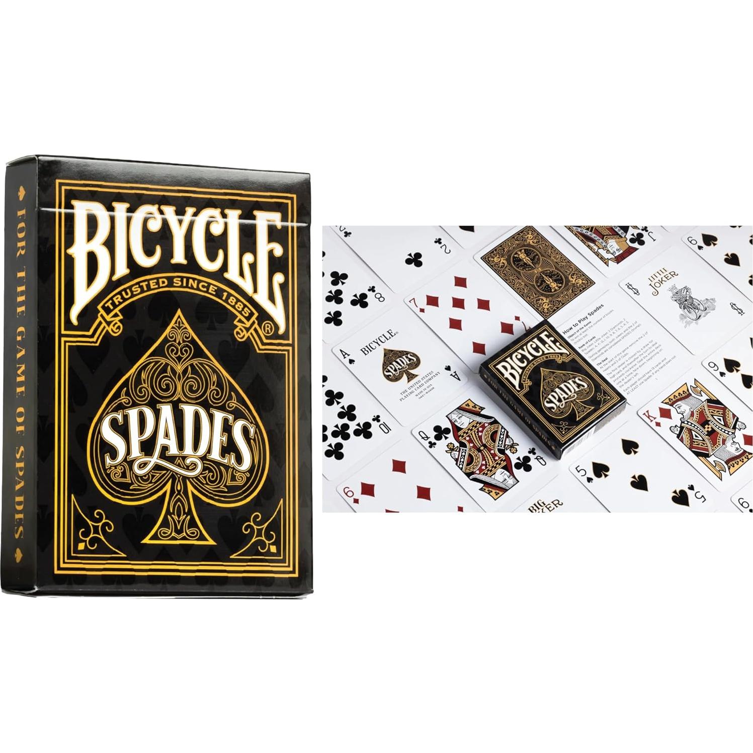 Paquete Coleccionista 6 Barajas Bicycle Rider Back Negro/Dorado