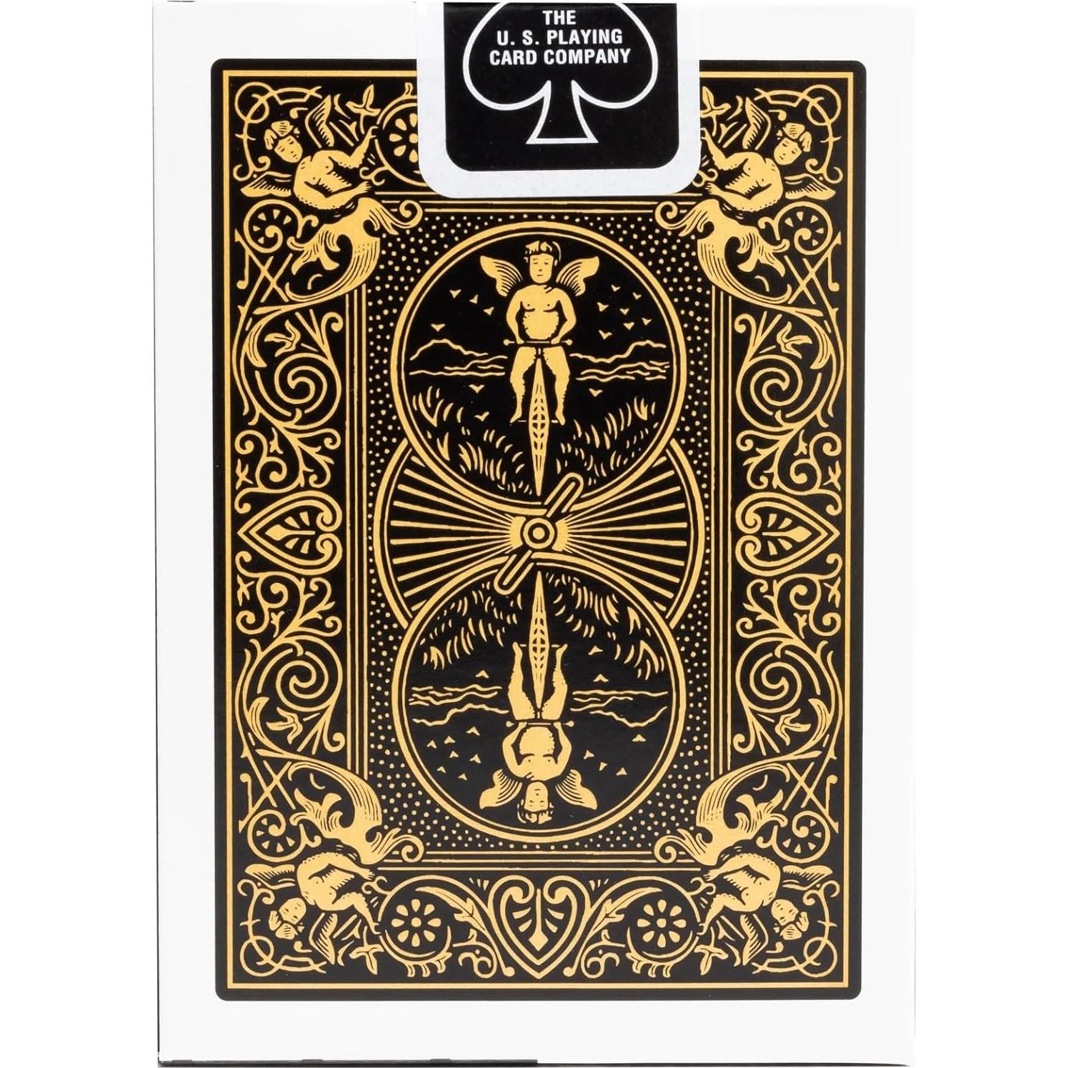 Paquete Coleccionista 6 Barajas Bicycle Rider Back Negro/Dorado