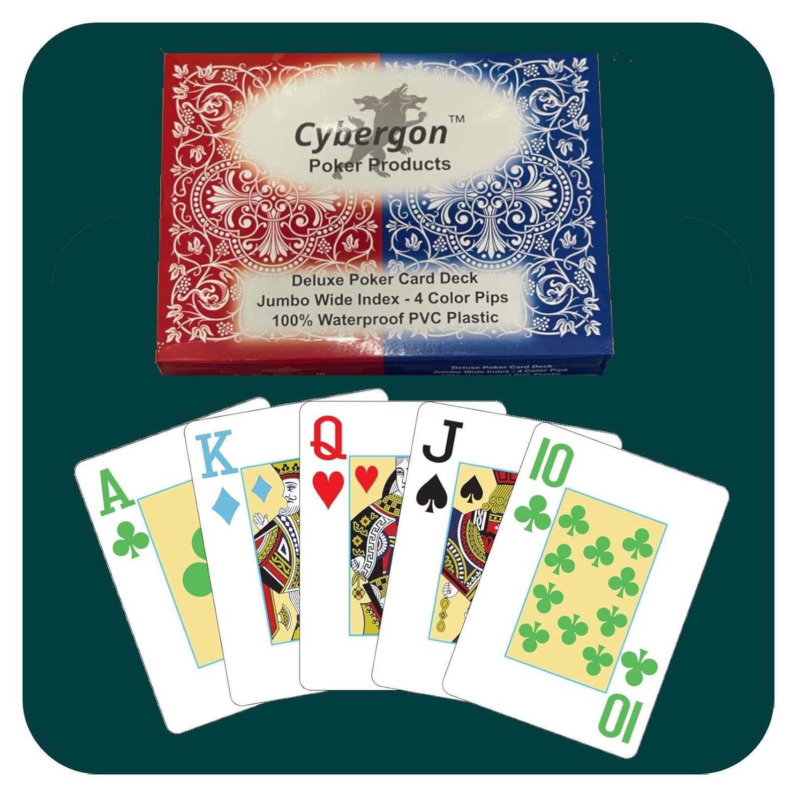 Baraja de Póker Jumbo Cybergon - 2 Barajas Impermeables 63x88mm